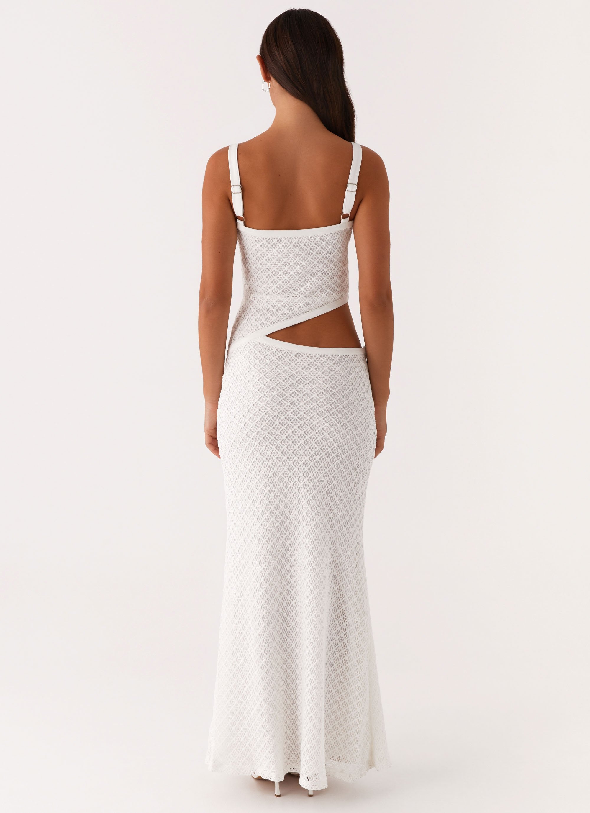 Lumivière – Cutout twist – Crochet Maxi Dress-10174867800391-Ivory Ombre