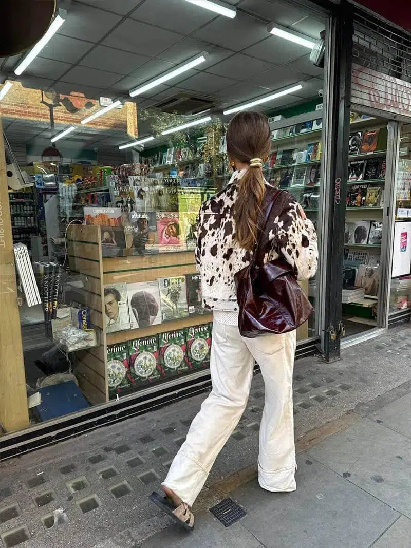 Luna – Cow print – Jacket-10174770053447-Ivory Ombre