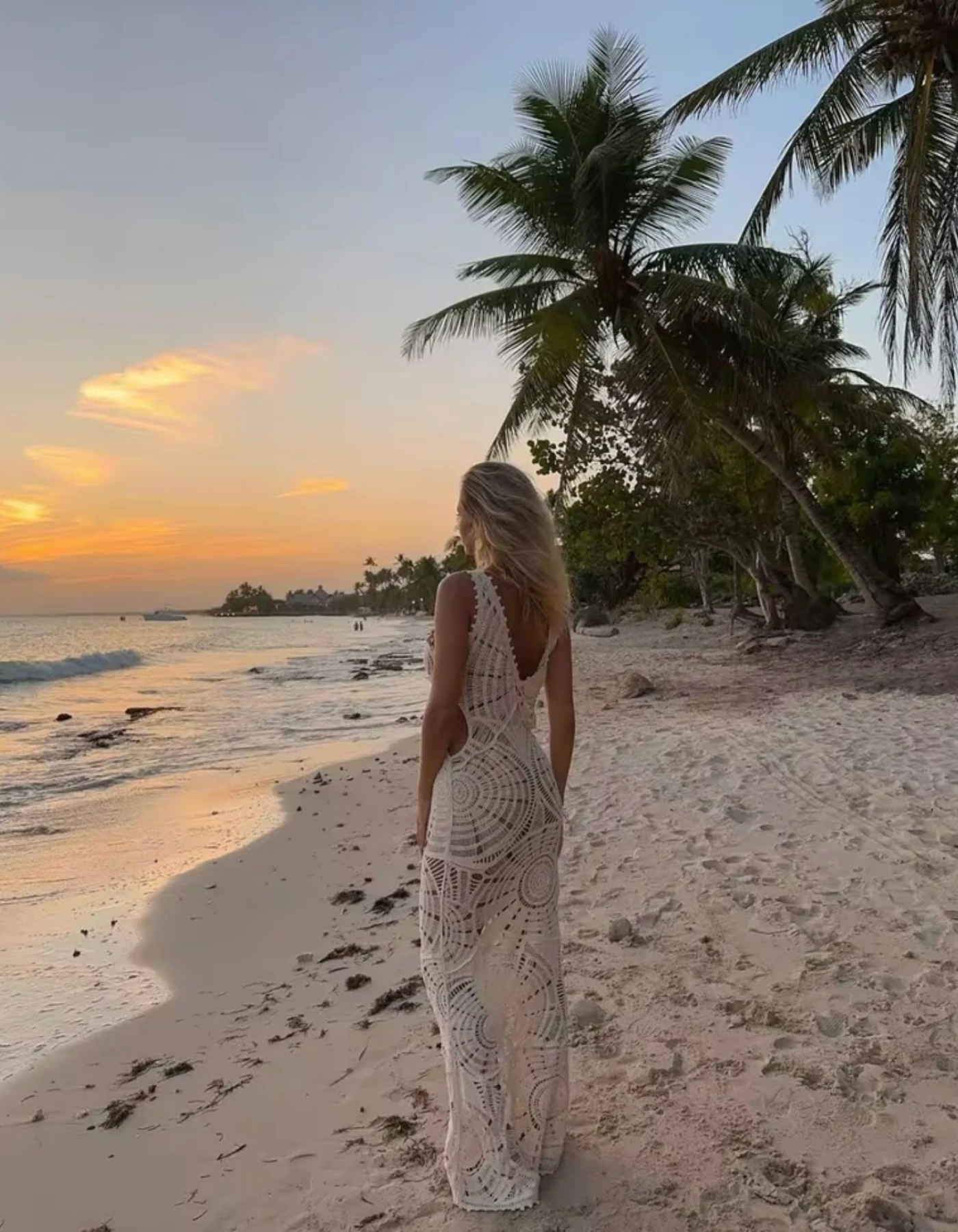 Lunara – Intricate crochet – Maxi beach dress-10174846828871-Ivory Ombre
