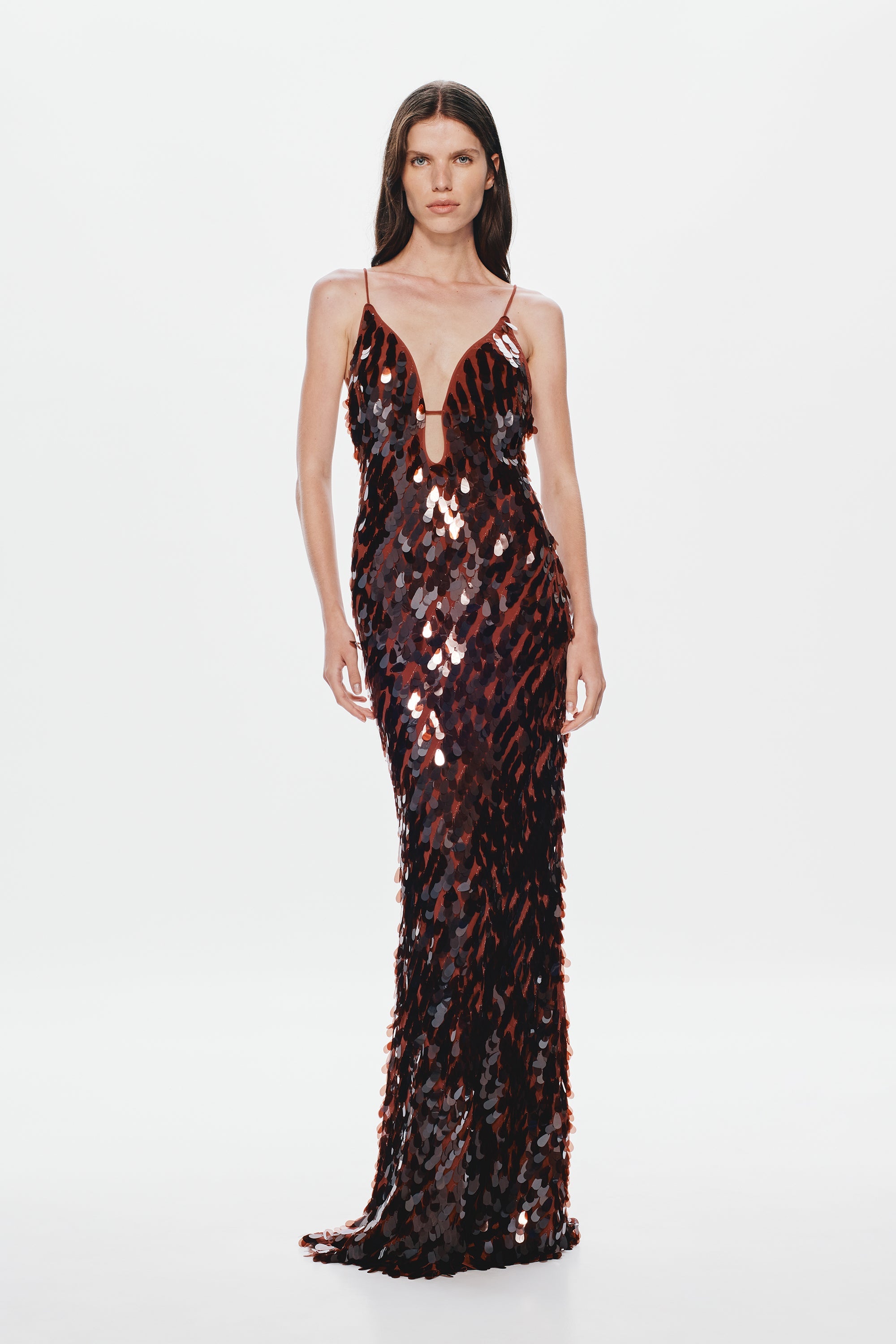 Lunaria – Sequin shimmer – Maxi dress-10183593296199-Ivory Ombre