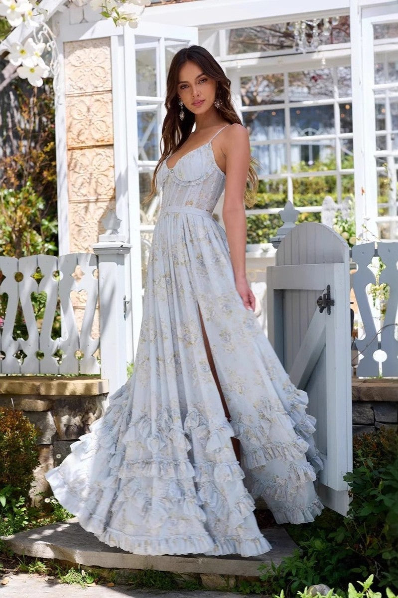 Lunariare – Romantic floral – Maxi dress-10174857838919-Ivory Ombre
