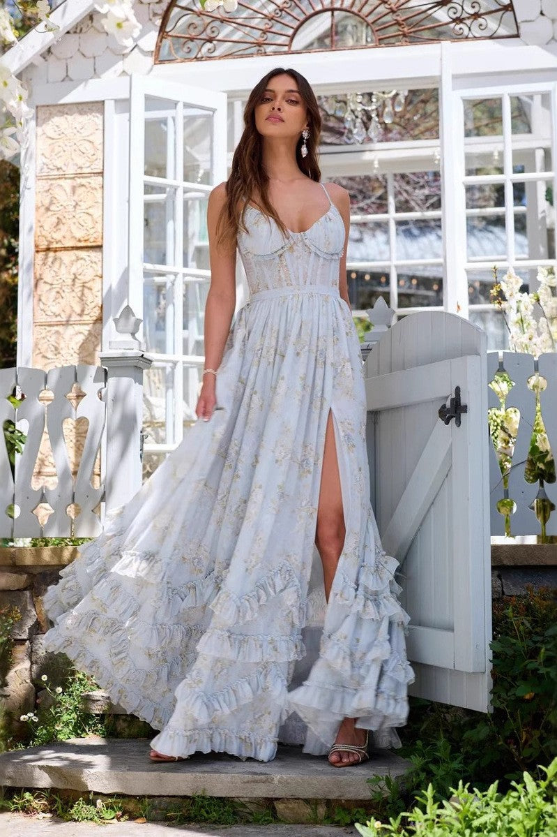 Lunariare – Romantic floral – Maxi dress-10174857838919-Ivory Ombre