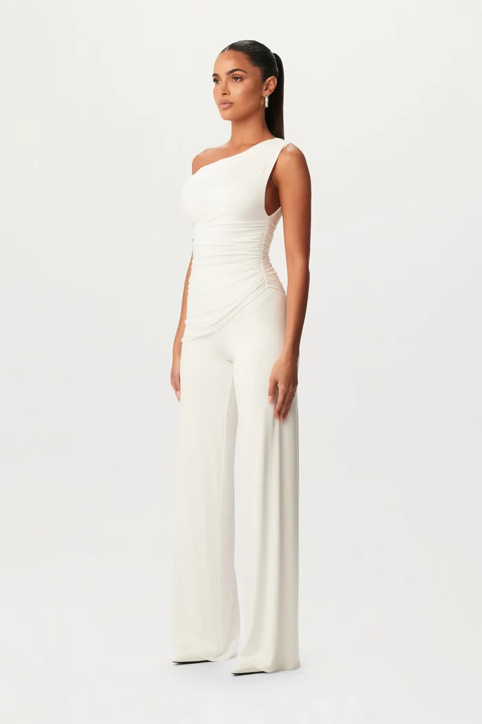 Lunavia – Draped silhouette – One-shoulder jumpsuit-10174855676231-Ivory Ombre