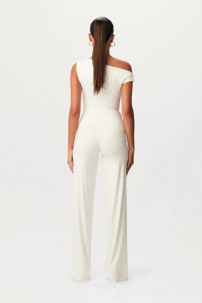 Lunavia – Draped silhouette – One-shoulder jumpsuit-10174855676231-Ivory Ombre