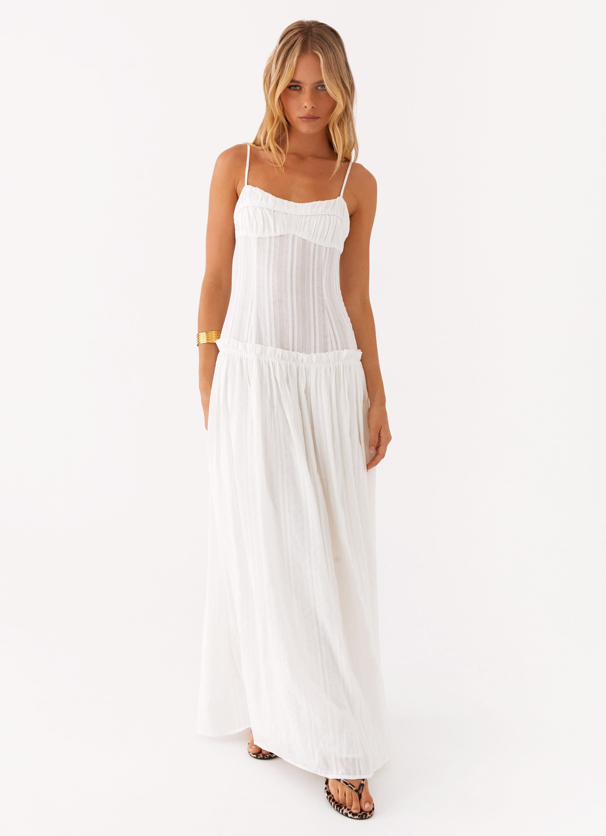 Lunelise – Ruched bodice – Maxi dress-10196518240583-Ivory Ombre