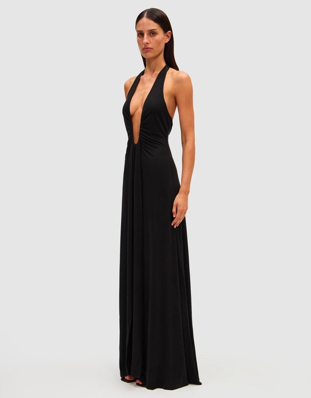 Lunèra – Plunging elegance – Maxi dress-10177035993415-Ivory Ombre