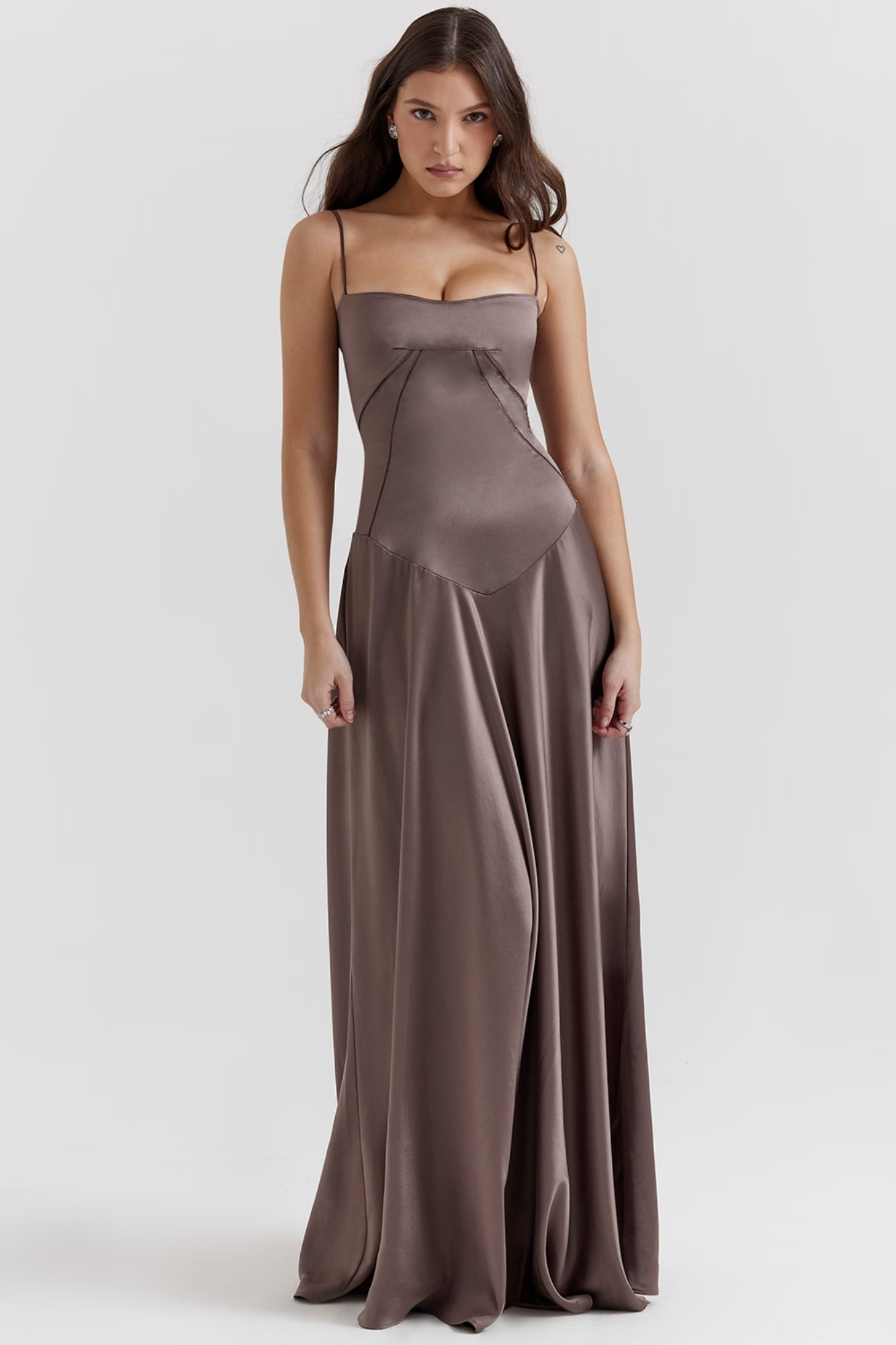 Lunestre – Contour cut-out – Maxi dress-10197521695047-Ivory Ombre