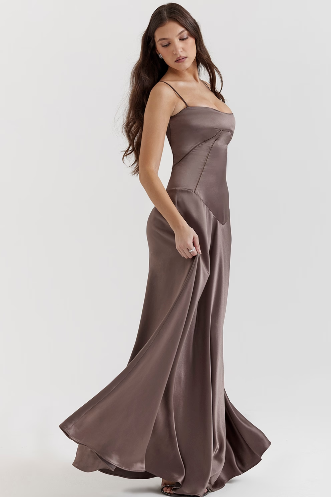 Lunestre – Contour cut-out – Maxi dress-10197521695047-Ivory Ombre