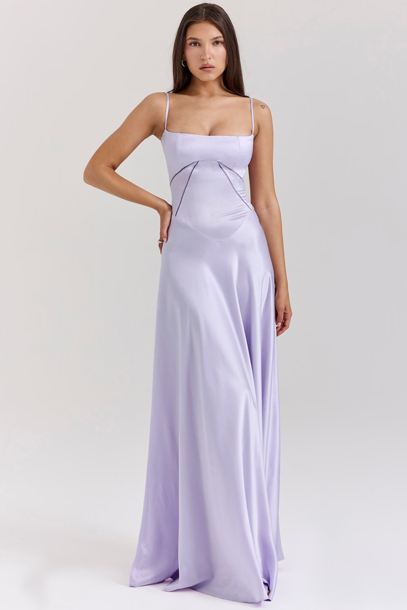 Lunestre – Contour cut-out – Maxi dress-10197521695047-Ivory Ombre