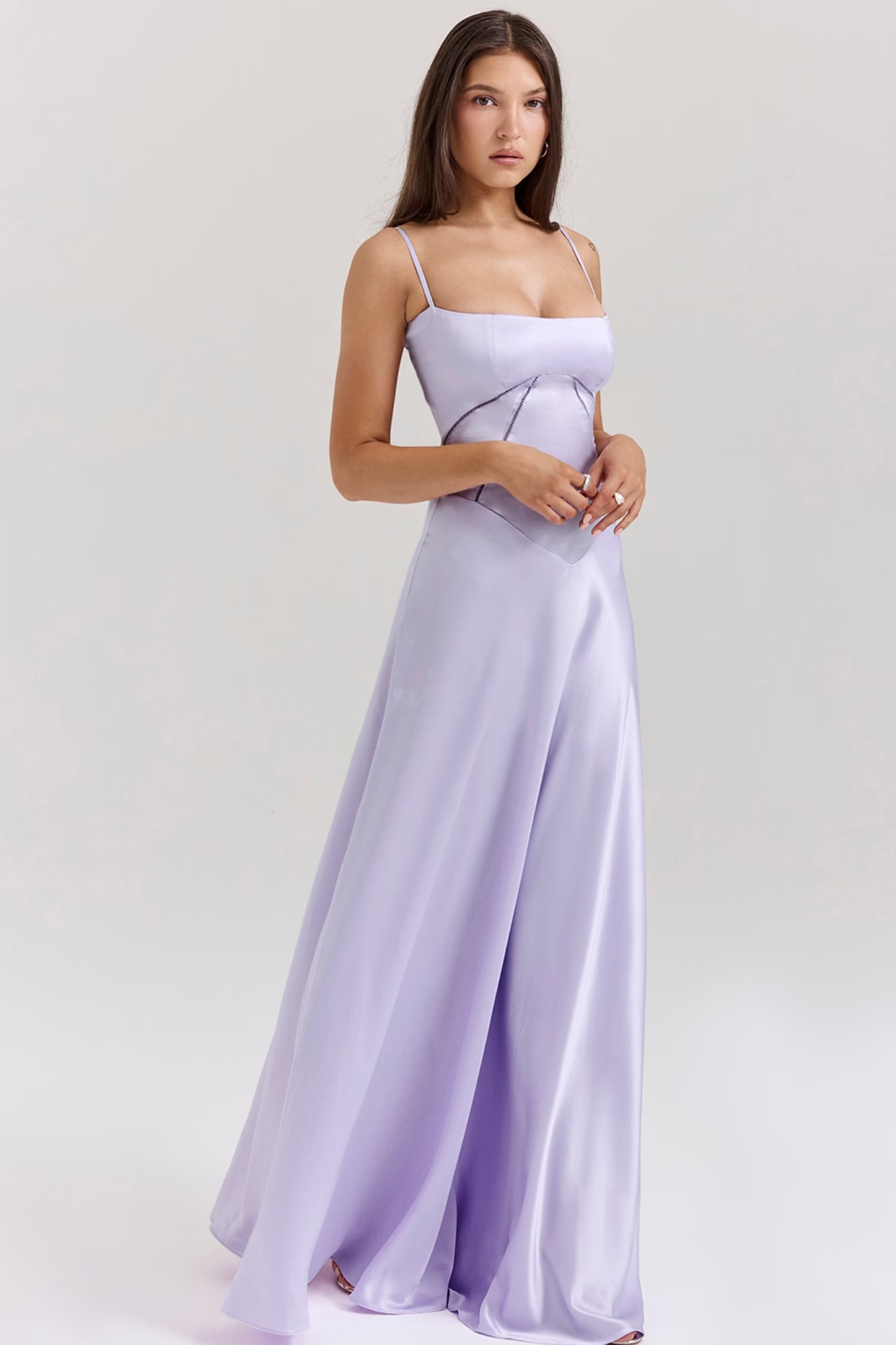 Lunestre – Contour cut-out – Maxi dress-10197521695047-Ivory Ombre