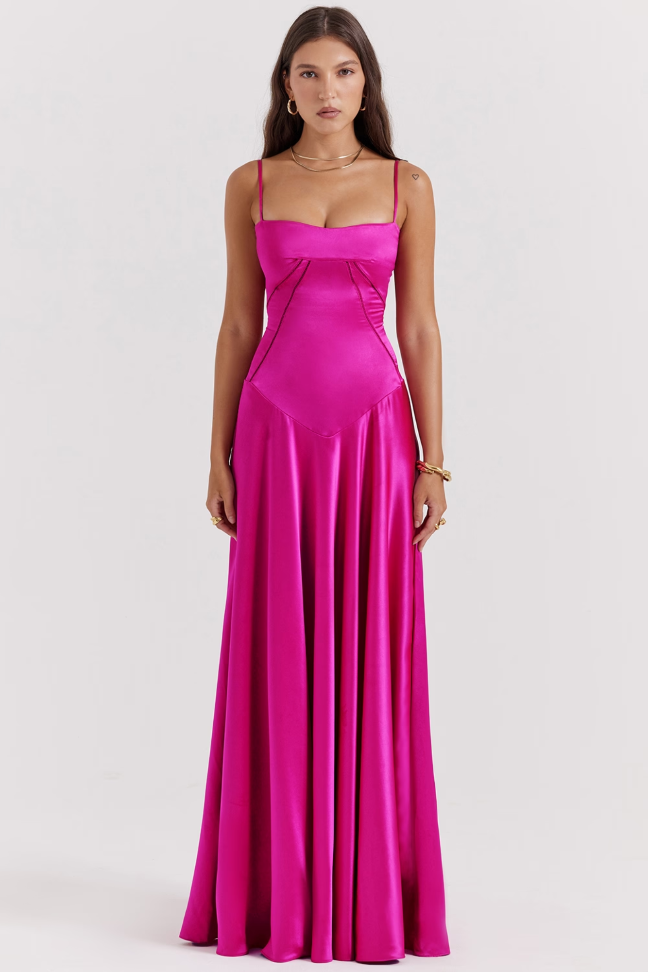 Lunestre – Contour cut-out – Maxi dress-10197521695047-Ivory Ombre