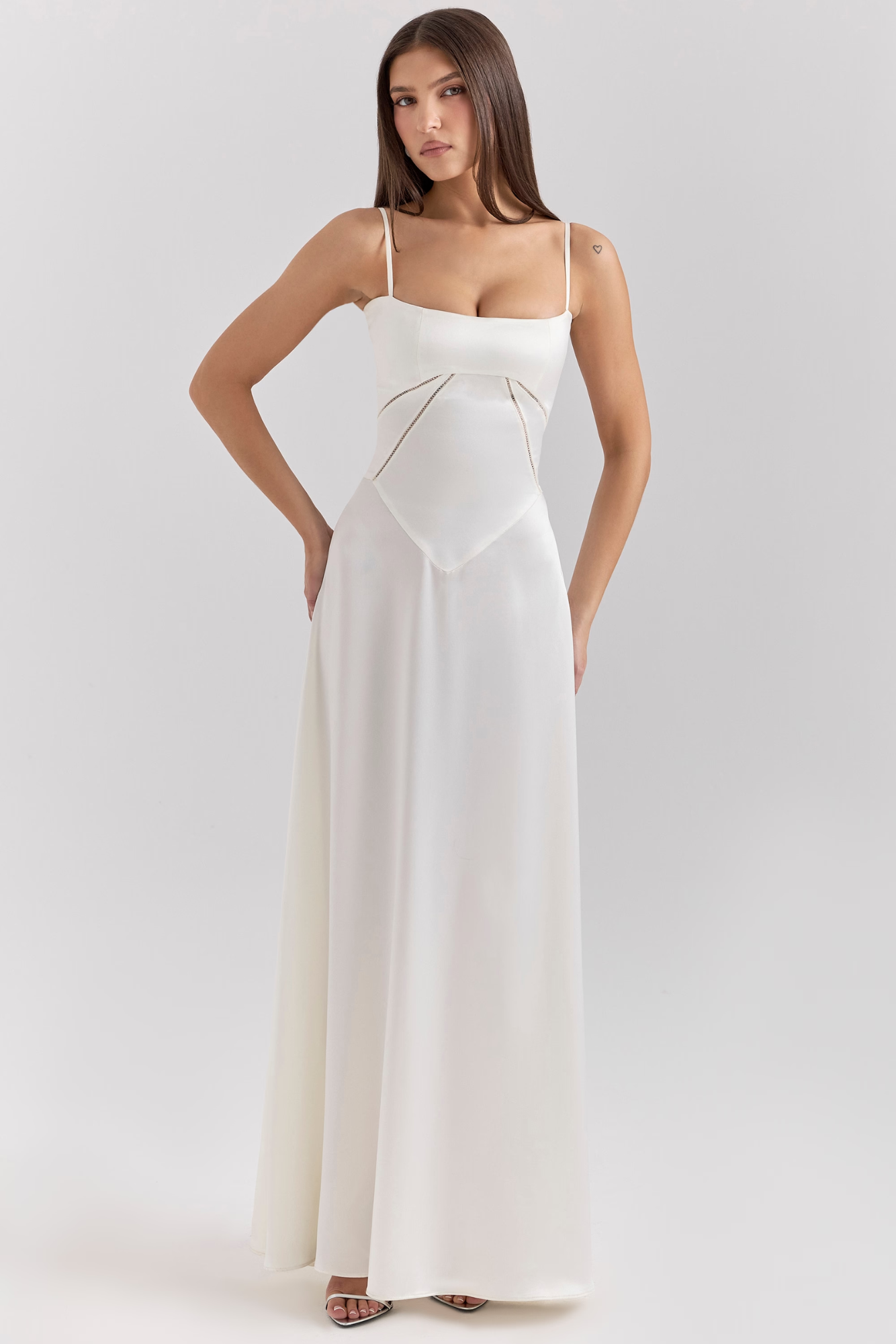 Lunestre – Contour cut-out – Maxi dress-10197521695047-Ivory Ombre