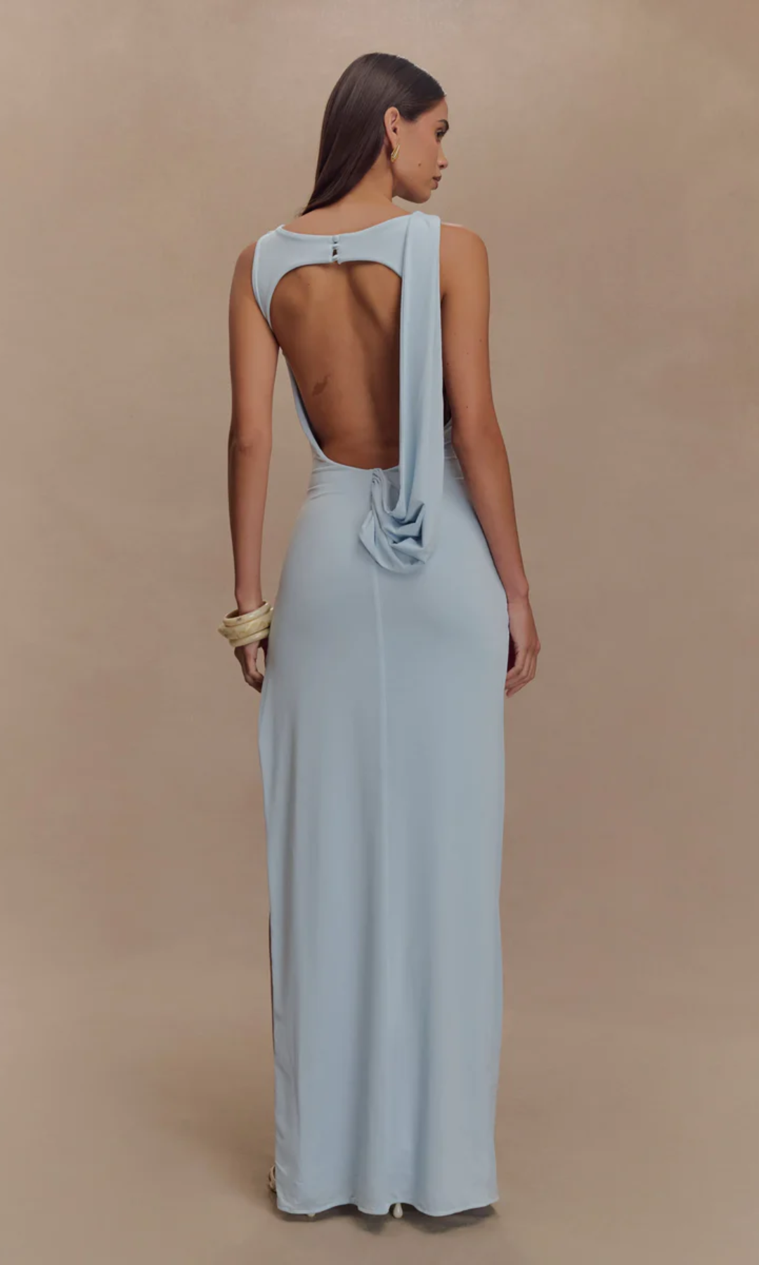 Lunivelle – Draped waist detail – Maxi gown-10174848303431-Ivory Ombre