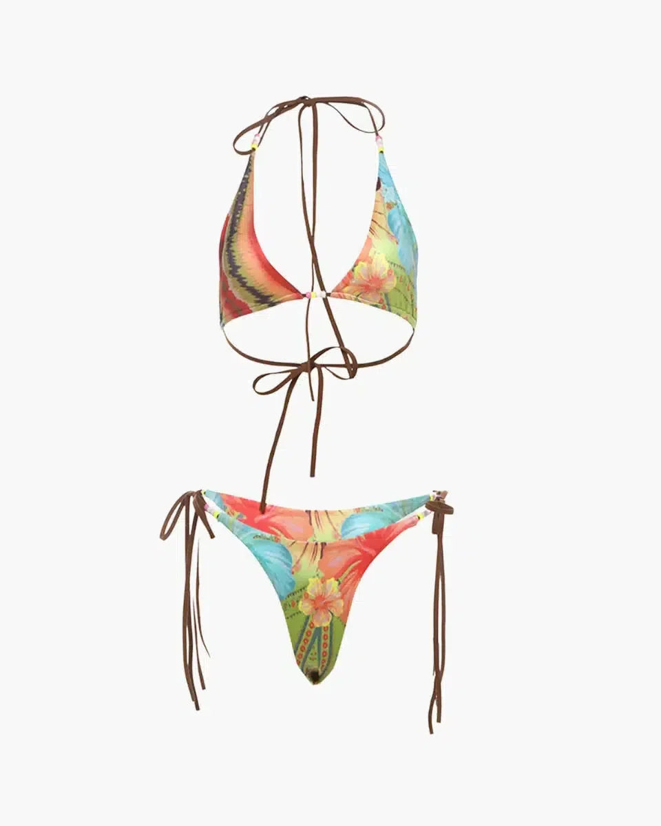 Lusora – Retro-inspired style – Floral bikini set-10174716084551-Ivory Ombre