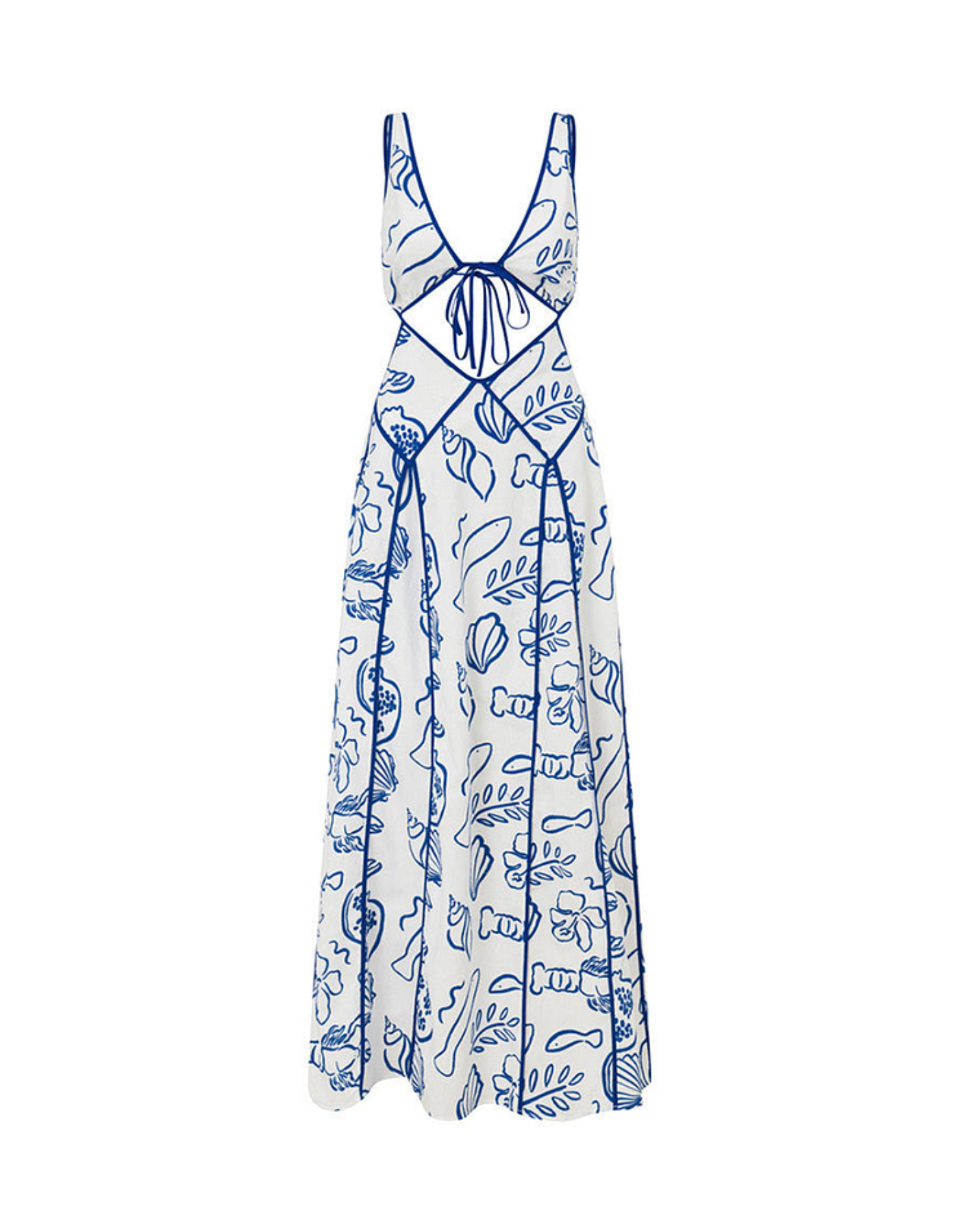 Maréline – Coastal cut-out – Printed sundress-10174854725959-Ivory Ombre