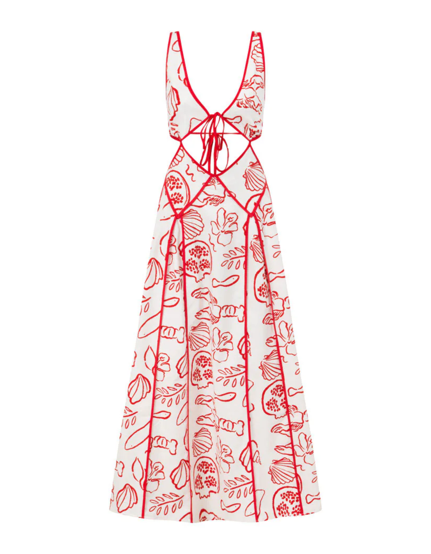 Maréline – Coastal cut-out – Printed sundress-10174854725959-Ivory Ombre