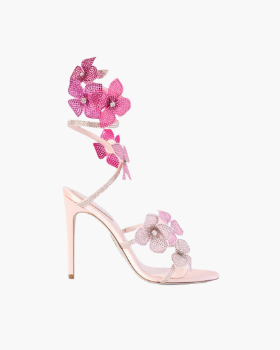Margeline – Crystal-embellished satin – Floral appliqué heels-10174762713415-Ivory Ombre
