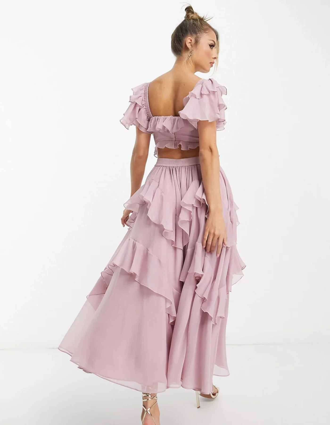 Marilène – Ruffled layers – Midi dress-10188501418311-Ivory Ombre