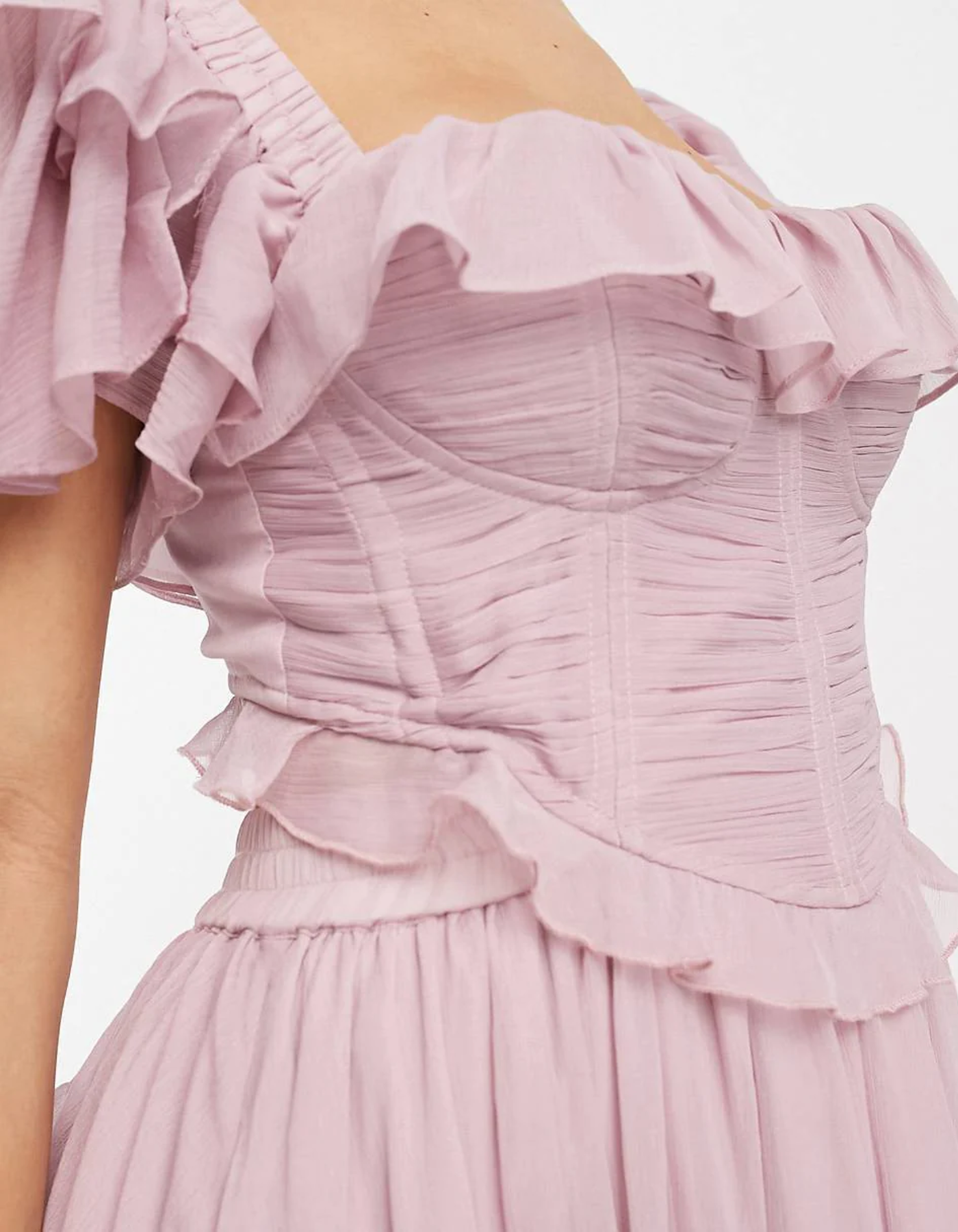 Marilène – Ruffled layers – Midi dress-10188501418311-Ivory Ombre