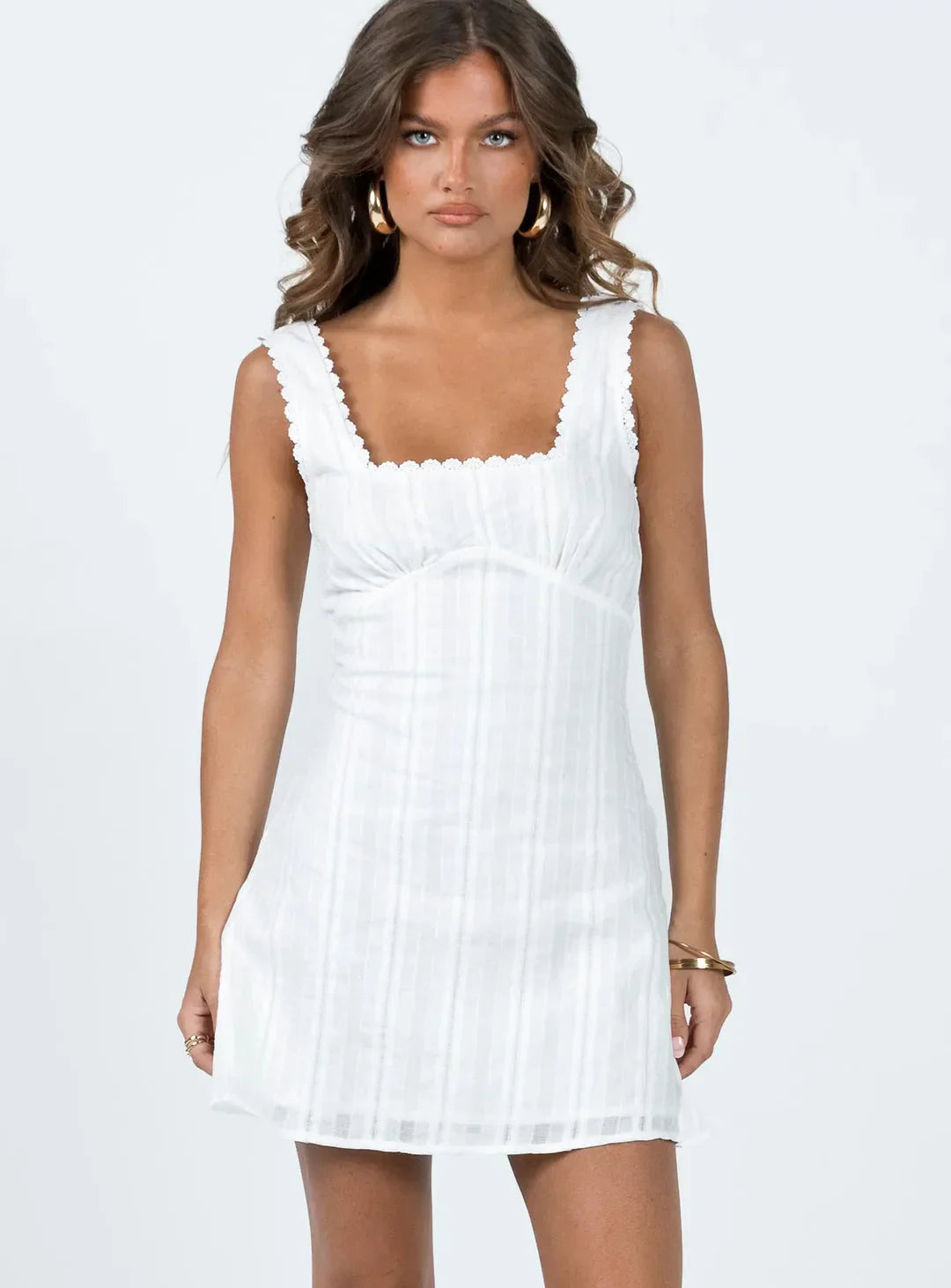 Marivelle – Textured charm – Mini sundress-10174854988103-Ivory Ombre