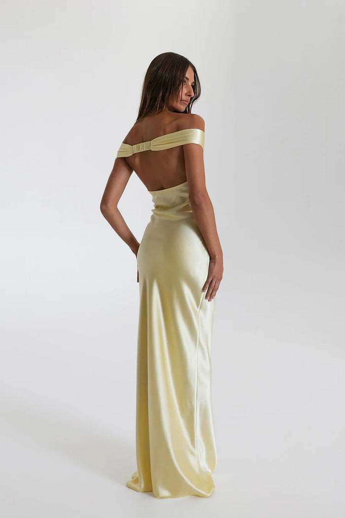 Meliora – Off shoulder silk – Sculpted satin gown-10174862590279-Ivory Ombre