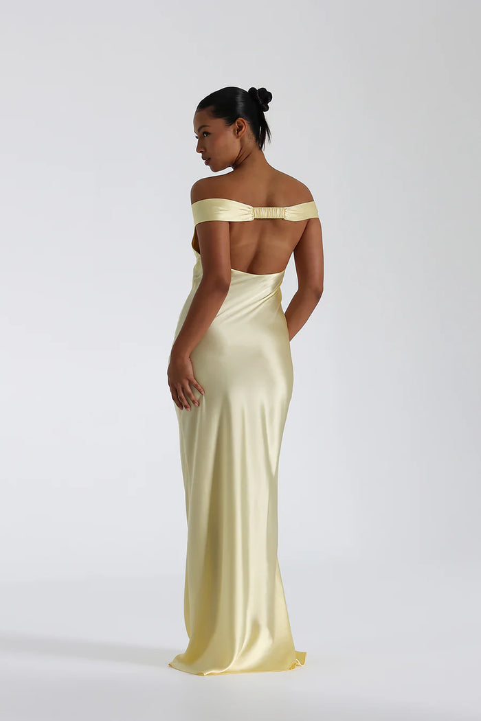 Meliora – Off shoulder silk – Sculpted satin gown-10174862590279-Ivory Ombre
