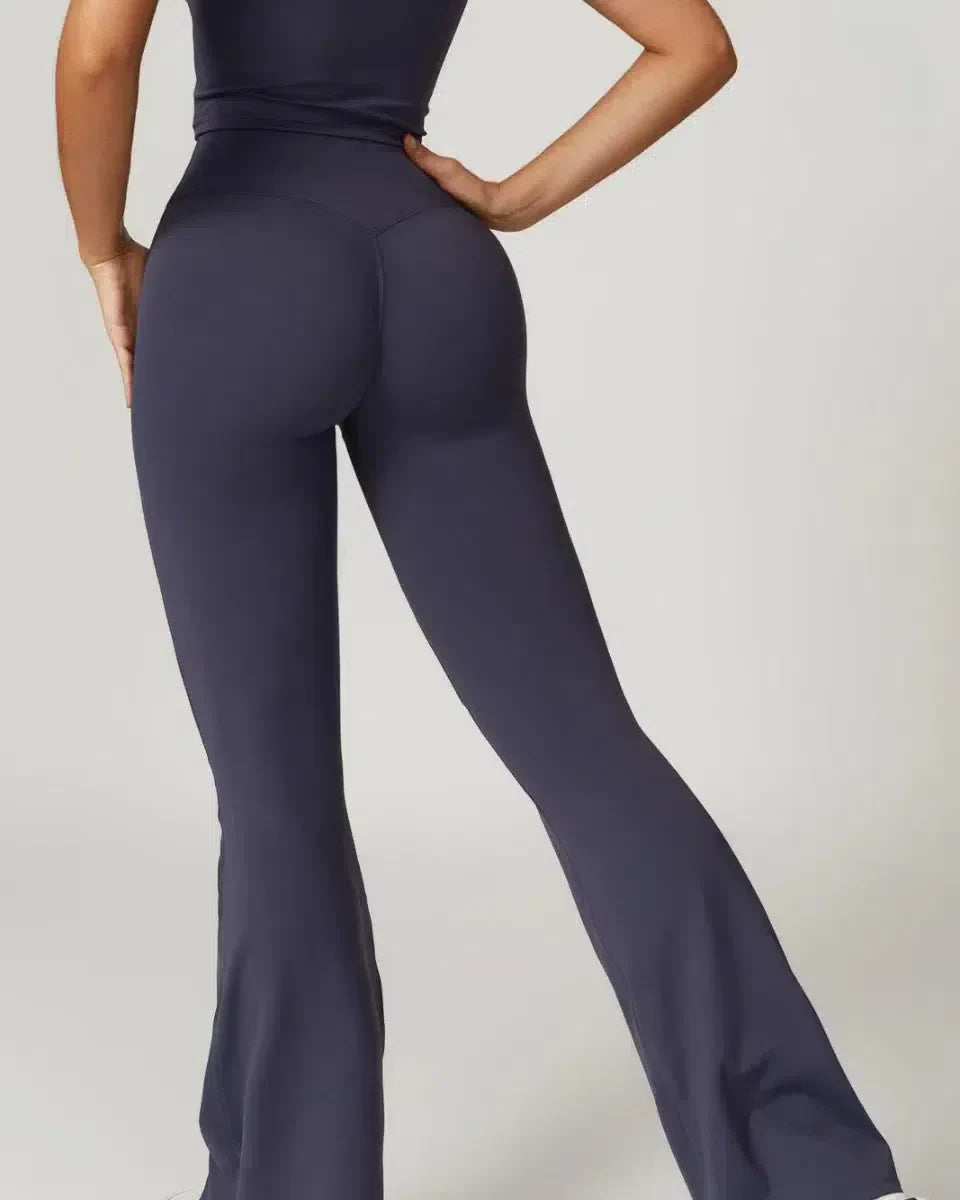 Mila – High-waisted fit – Gym-ready flared leggings-10174784438599-Ivory Ombre