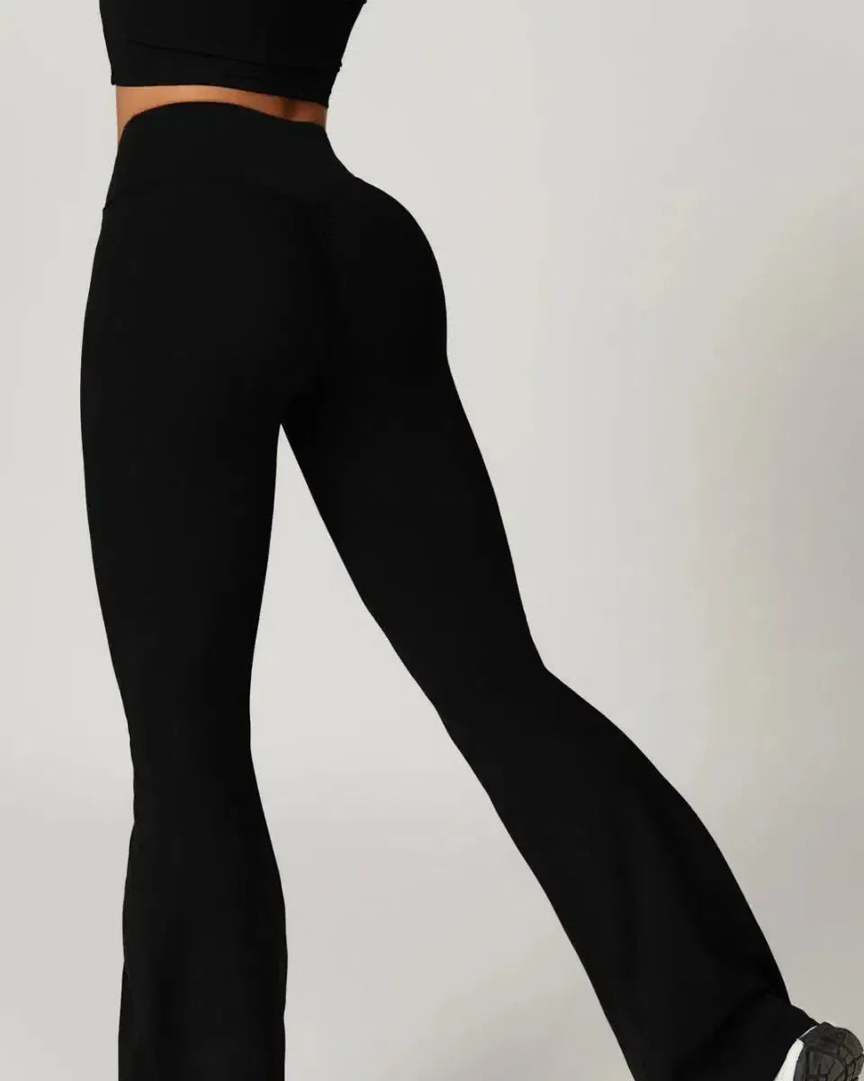 Mila – High-waisted fit – Gym-ready flared leggings-10174784438599-Ivory Ombre