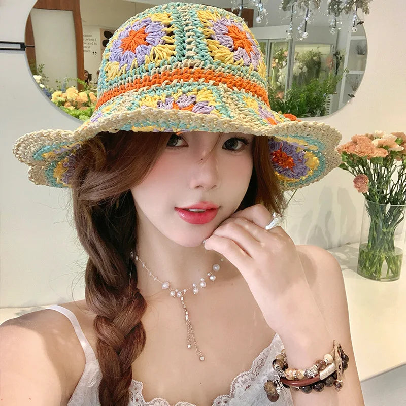 Mirellina – Pastel bloom – Crochet bucket hat-10174849941831-Ivory Ombre