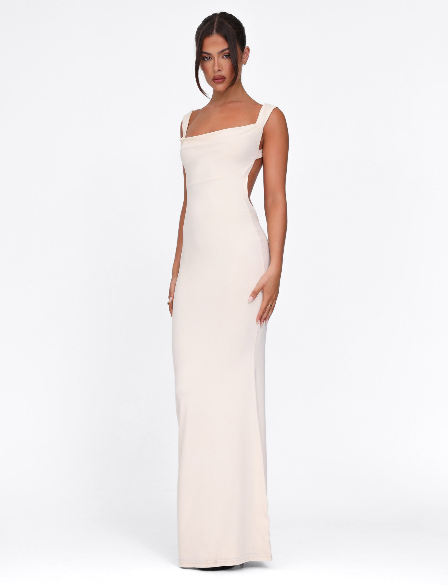 Morana – Open back silhouette – Maxi dress-10174852432199-Ivory Ombre