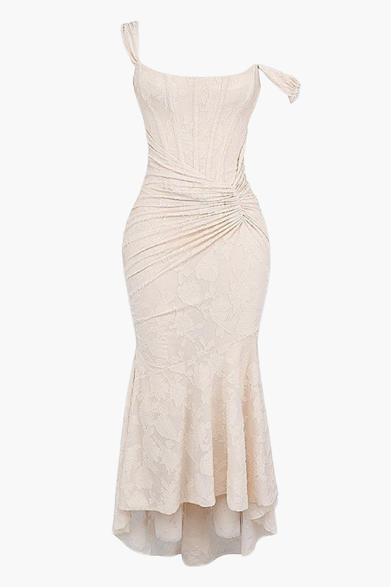 Mylah – Ruched bodice – Lace maxi dress-10174732271943-Ivory Ombre