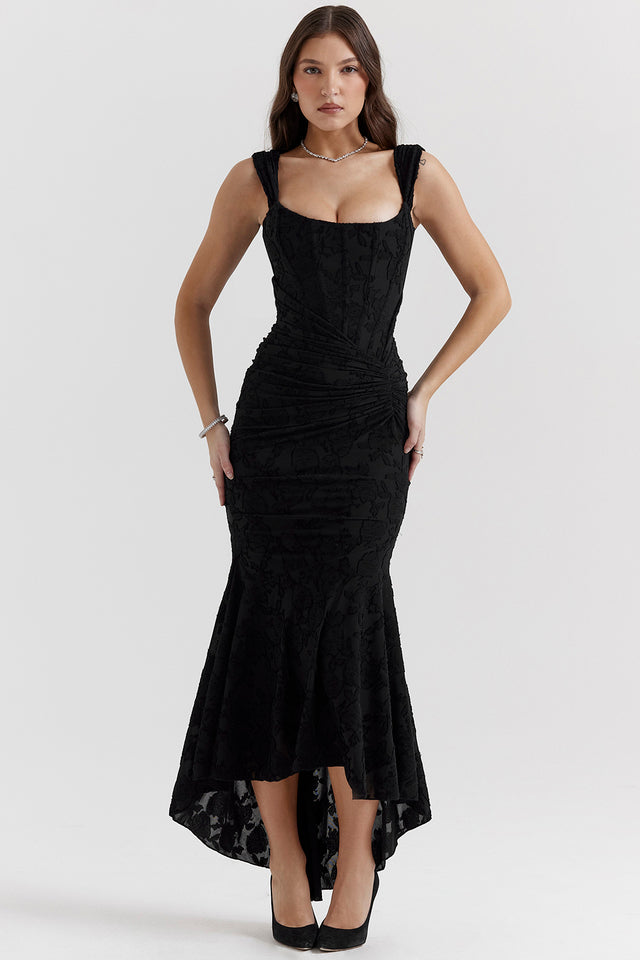 Mylah – Ruched bodice – Lace maxi dress-10174732271943-Ivory Ombre