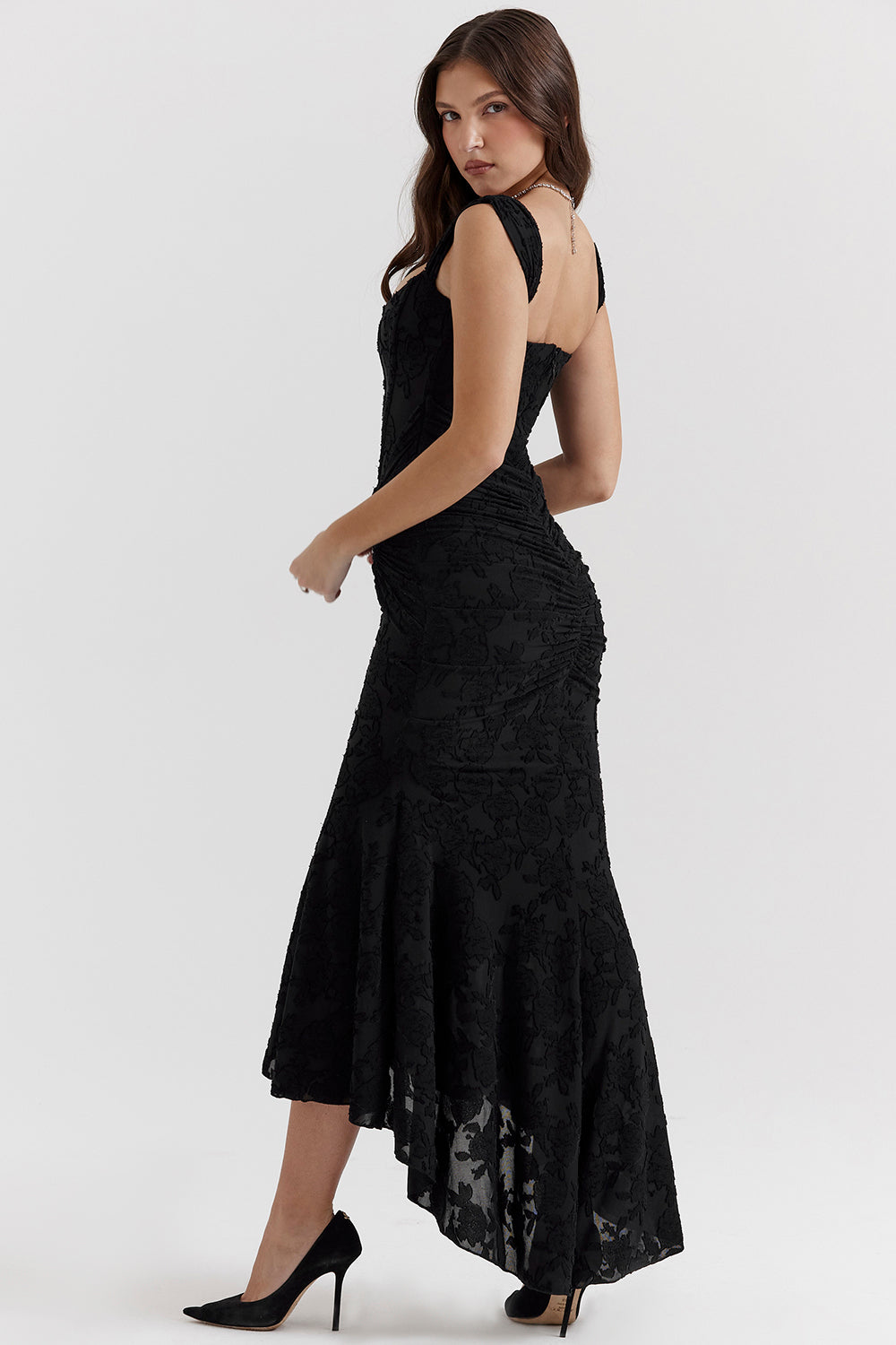Mylah – Ruched bodice – Lace maxi dress-10174732271943-Ivory Ombre