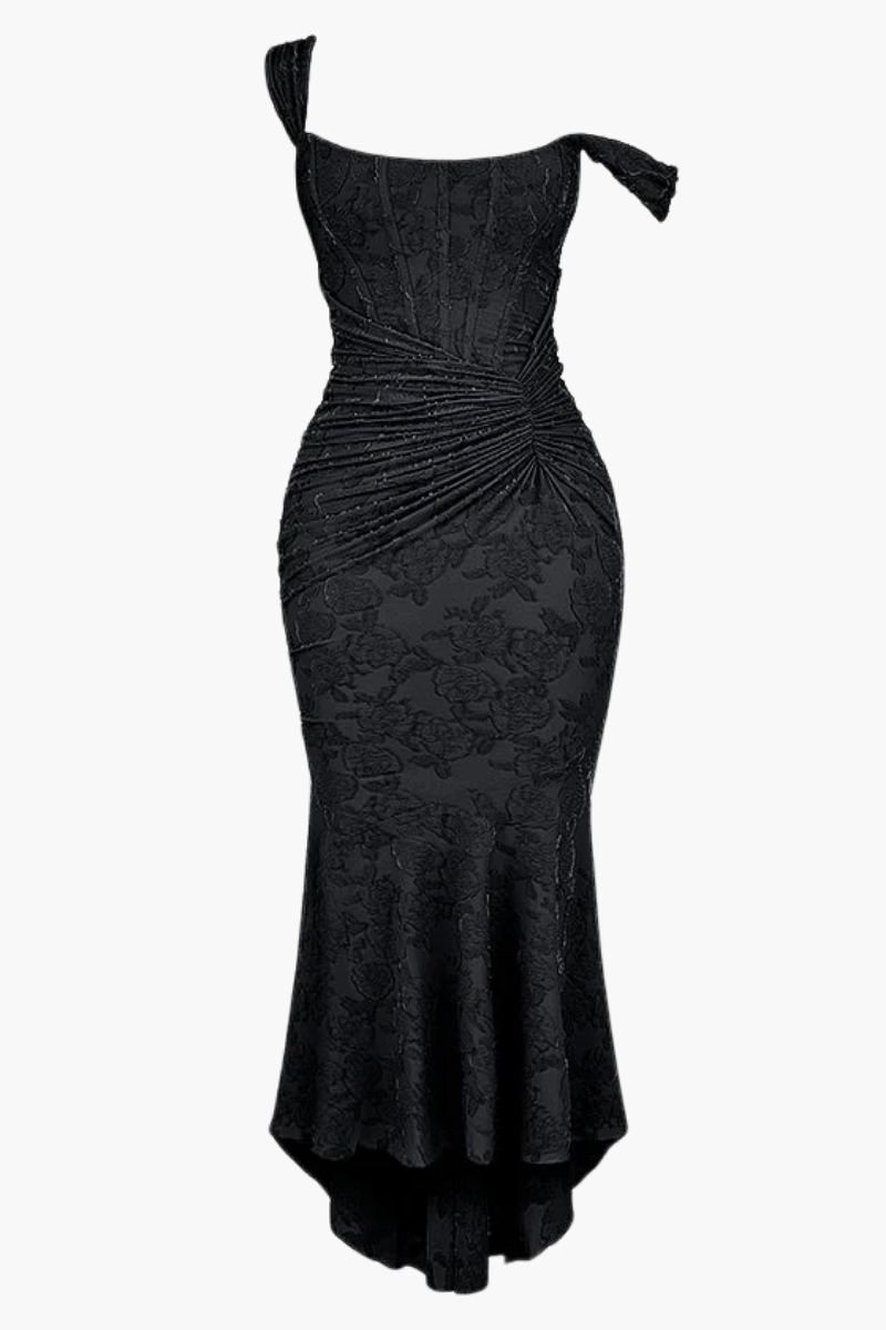 Mylah – Ruched bodice – Lace maxi dress-10174732271943-Ivory Ombre