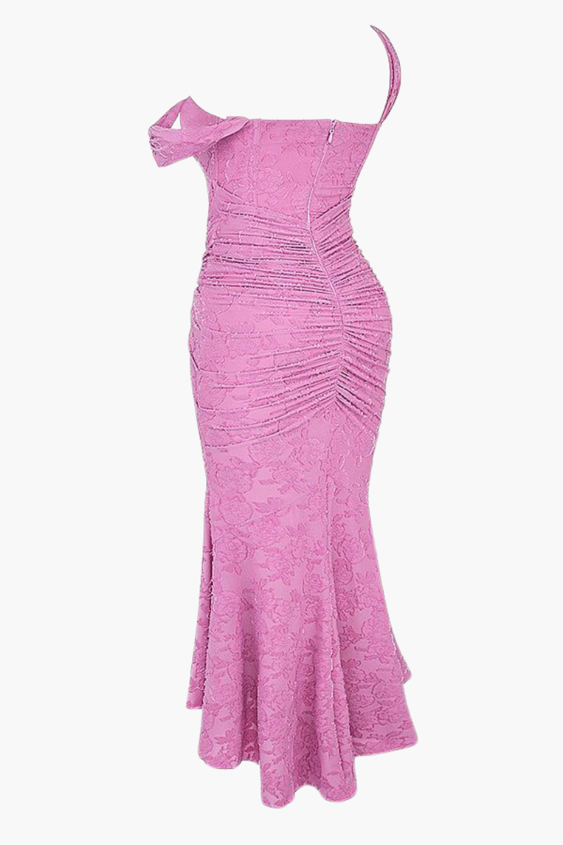 Mylah – Ruched bodice – Lace maxi dress-10174732271943-Ivory Ombre