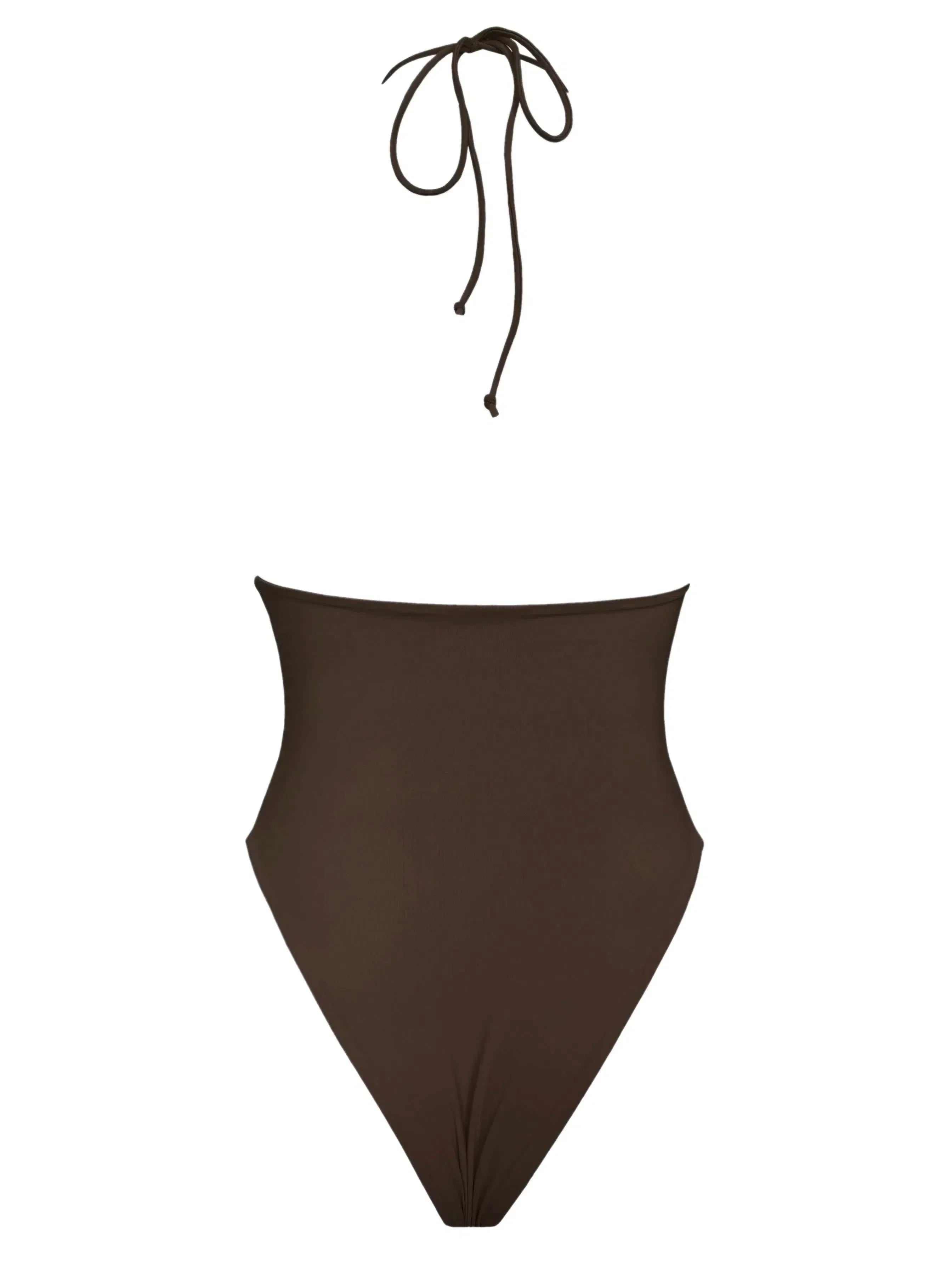 Nixie – V-cut bottom – Espresso one-piece swimsuit-10174702616903-Ivory Ombre