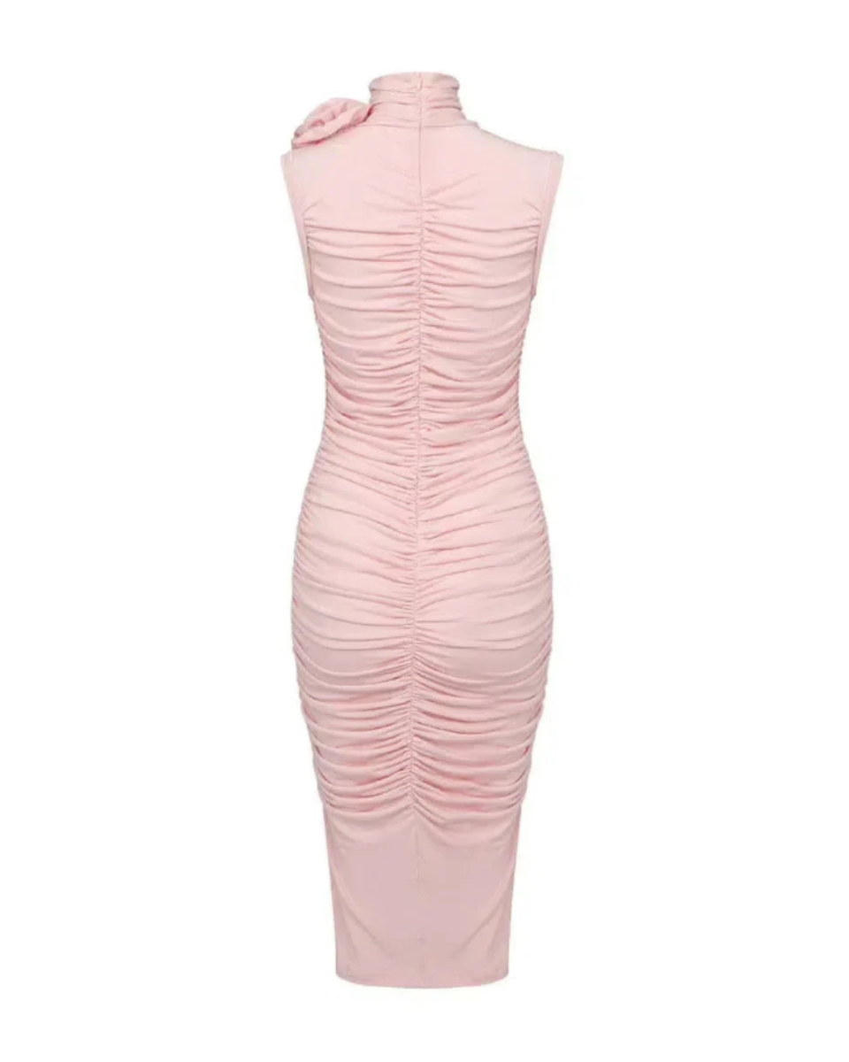 Noémie – Floral trim – Midi dress-10174740922695-Ivory Ombre