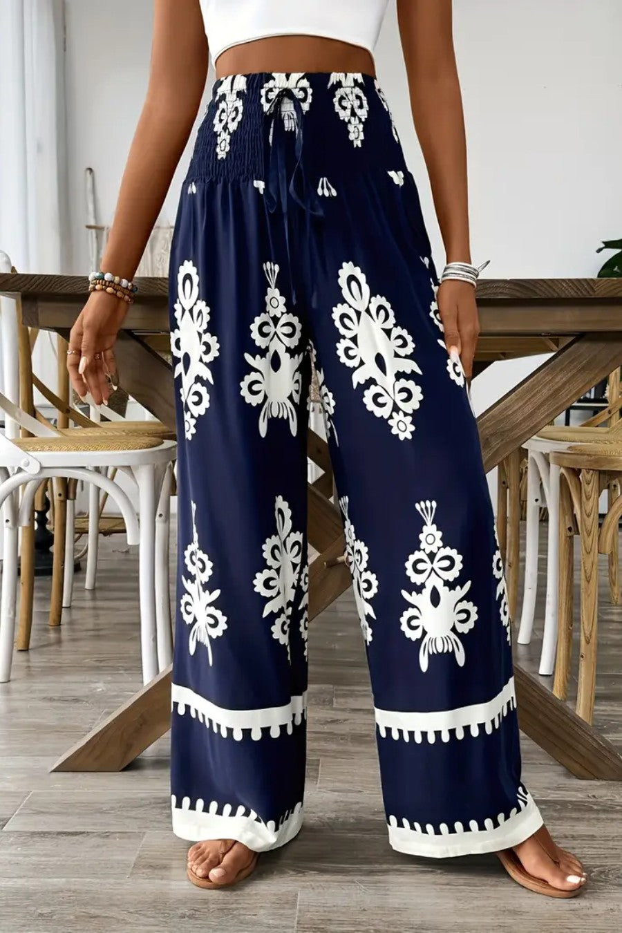 Noemira – Boho print – Wide-leg trousers-10188539920711-Ivory Ombre