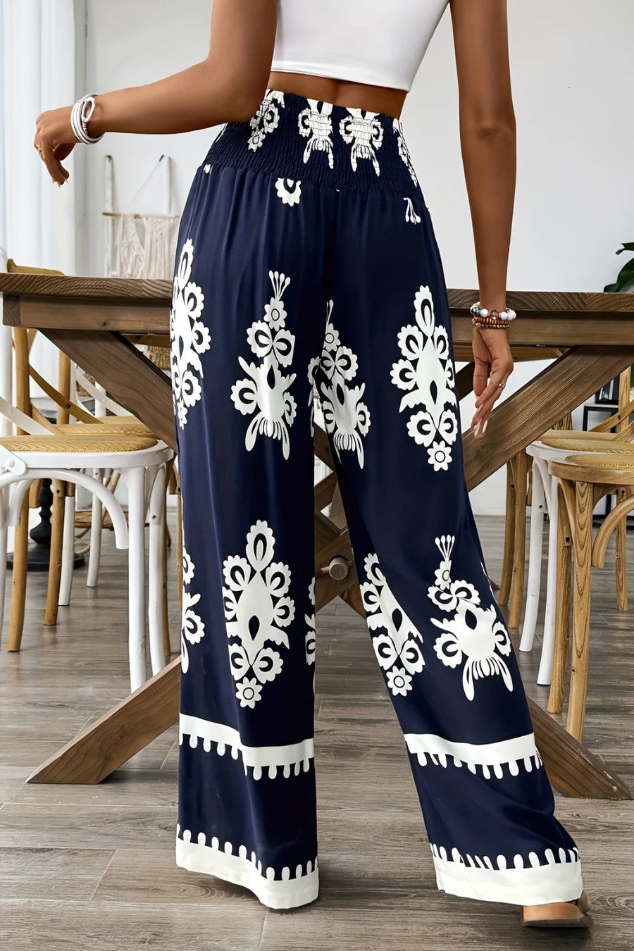 Noemira – Boho print – Wide-leg trousers-10188539920711-Ivory Ombre
