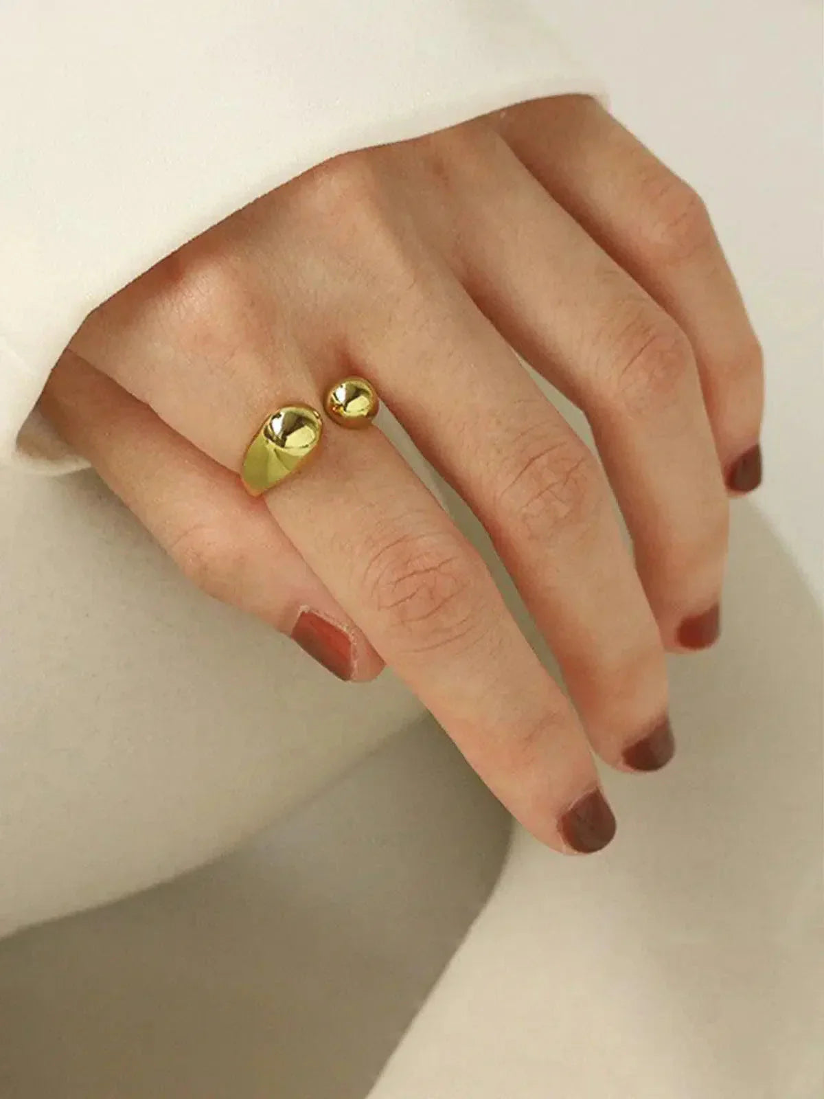 Noxara – Minimalist design – Gold-plated ring-10173353853255-Ivory Ombre