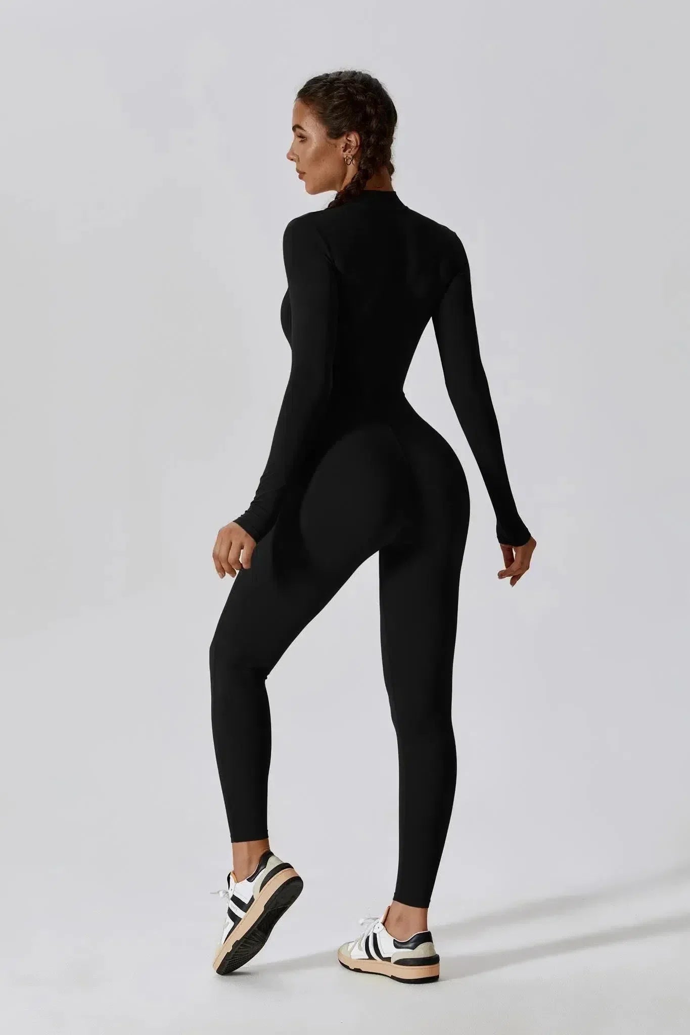 Paola – High-neck zip – Long-sleeve jumpsuit-10174779130183-Ivory Ombre