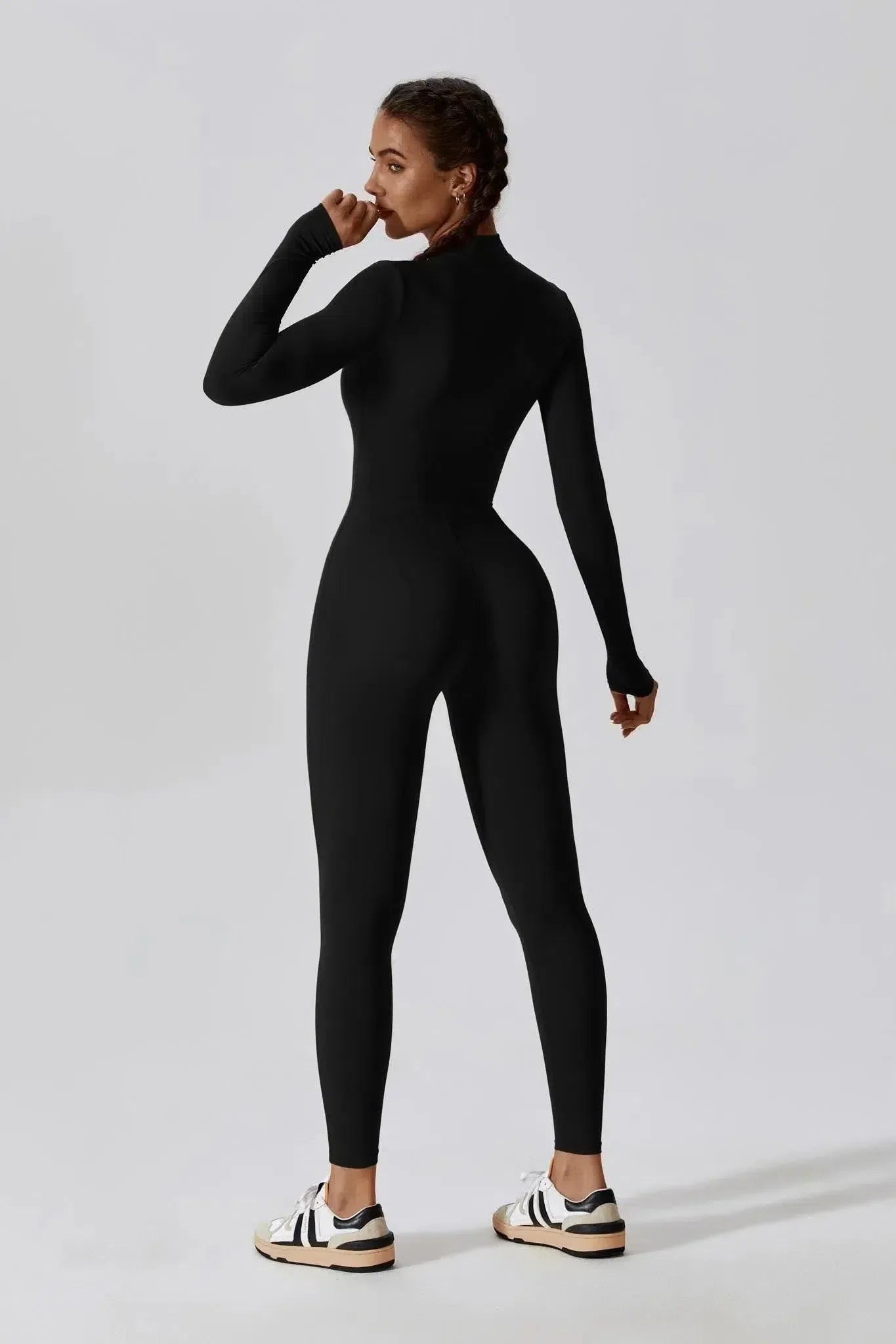 Paola – High-neck zip – Long-sleeve jumpsuit-15137996931456-Santi Vento Atelier