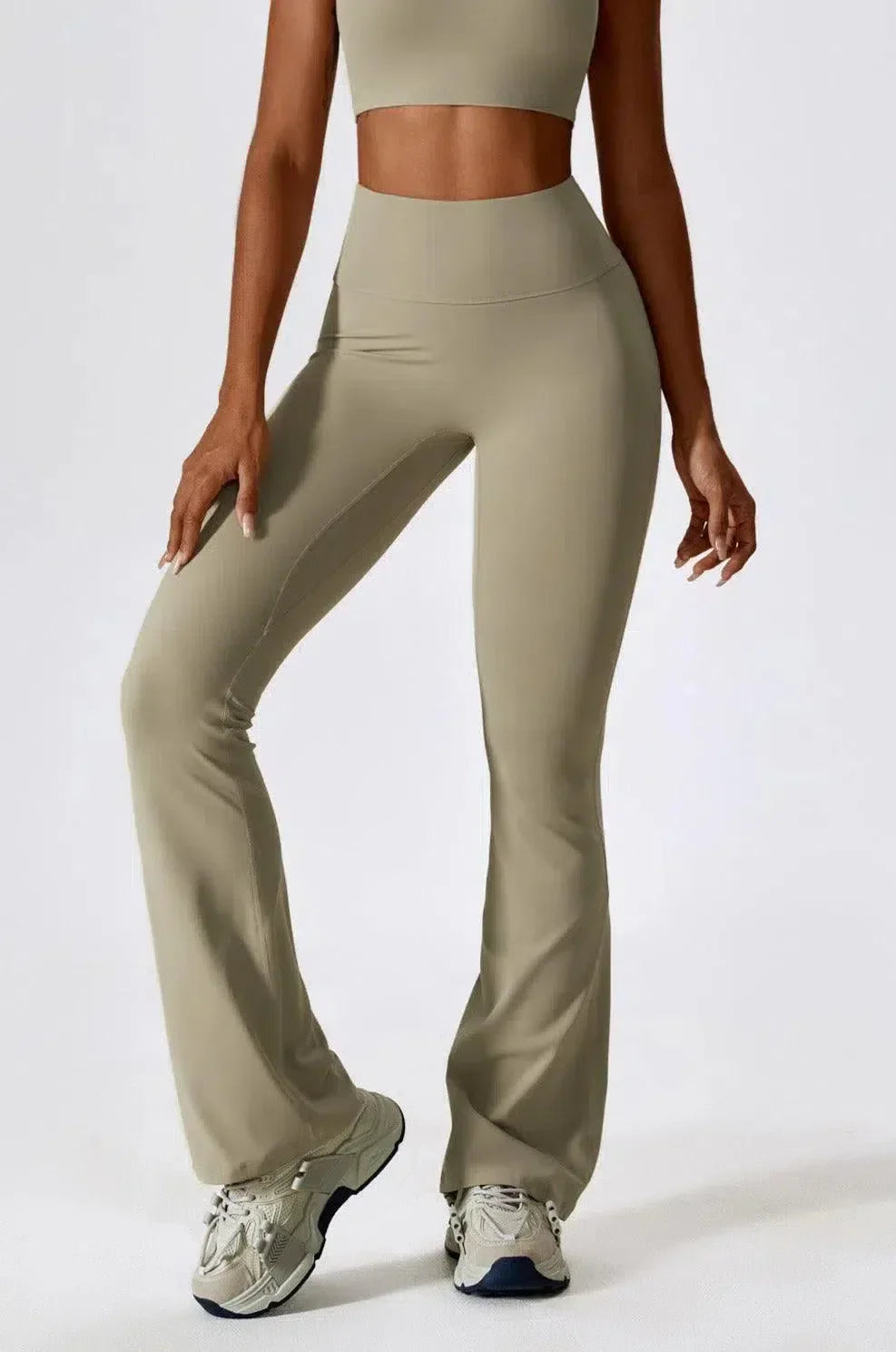 Priya – High-waisted fit – Flared leggings-10174785356103-Ivory Ombre