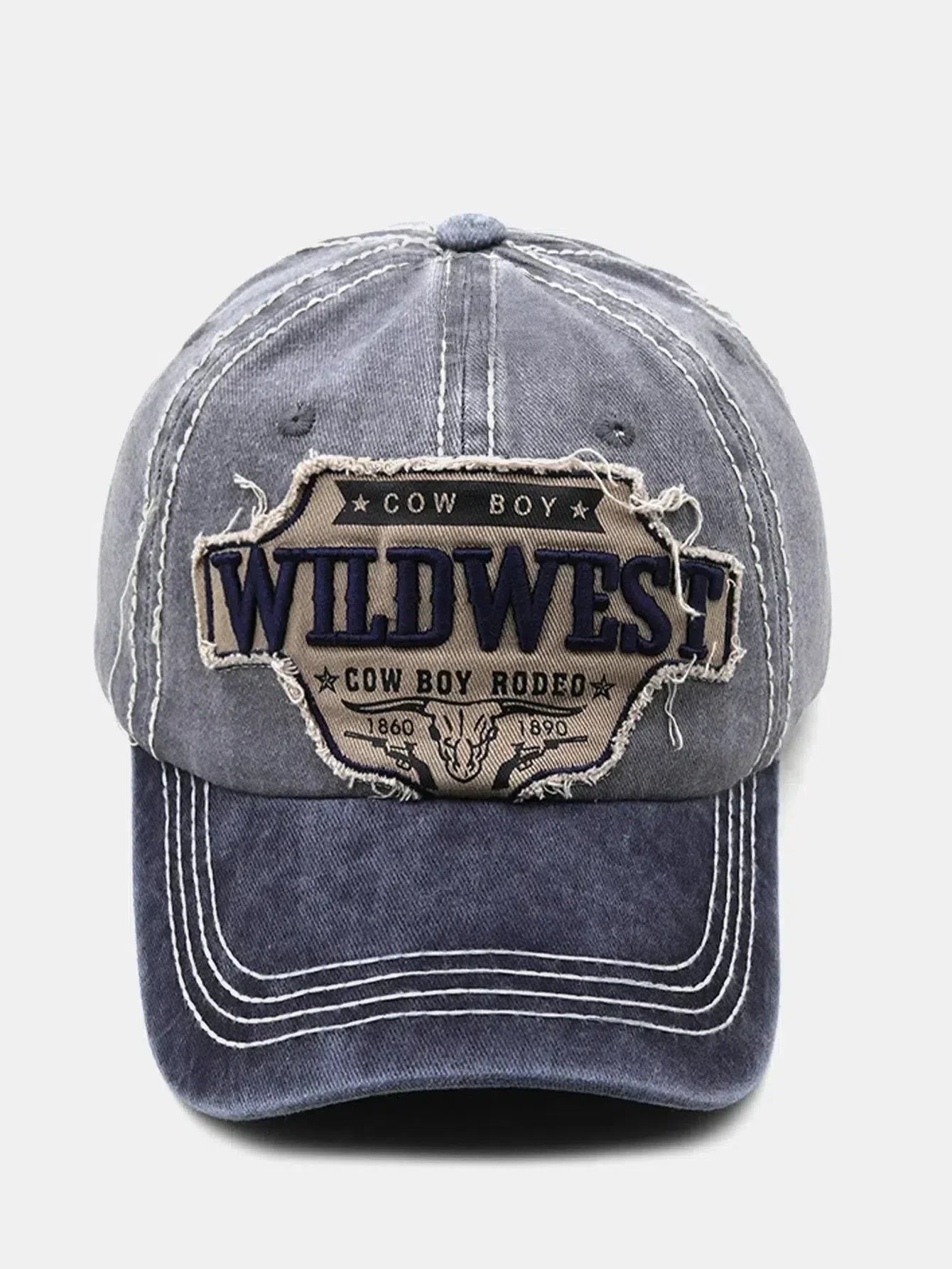 Ravessa – Western-inspired – Distressed cap-10174659428679-Ivory Ombre