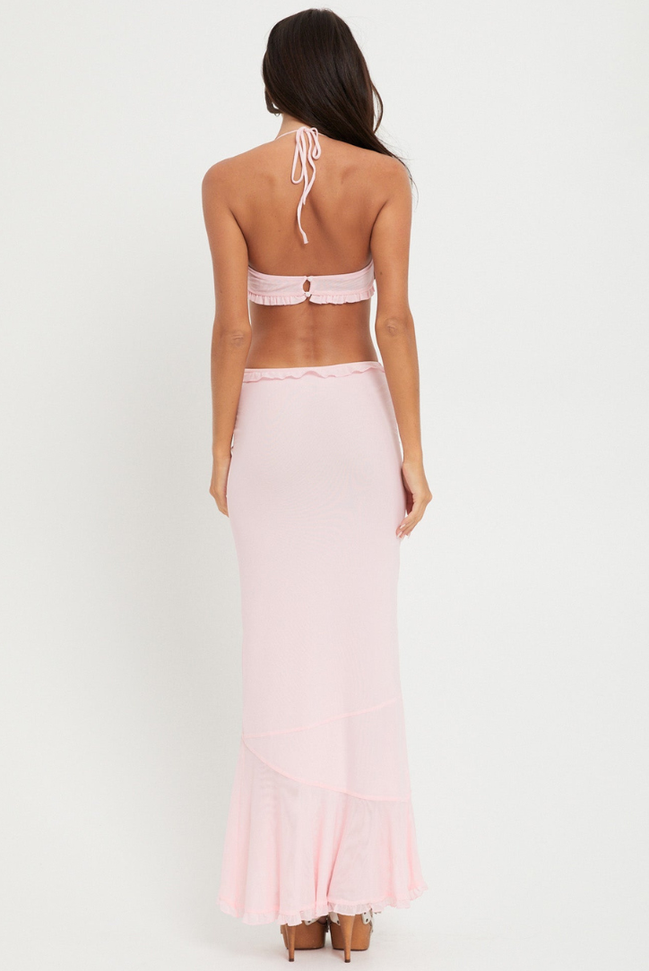 Rosabella – Rosette trim – Ruched co-ord set-10174867439943-Ivory Ombre