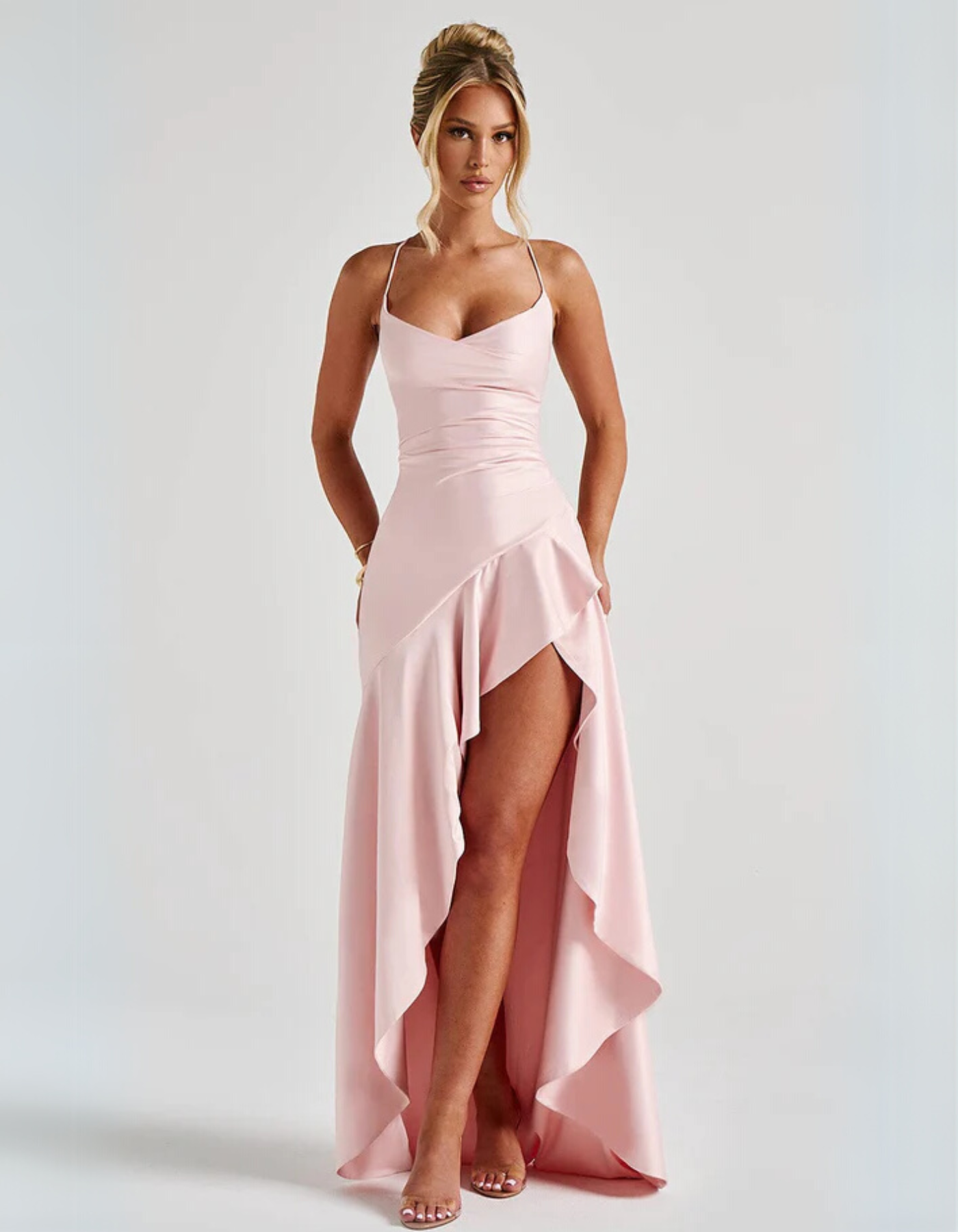Rosavelle – Draped ruffle detail – Evening gown-10174848270663-Ivory Ombre