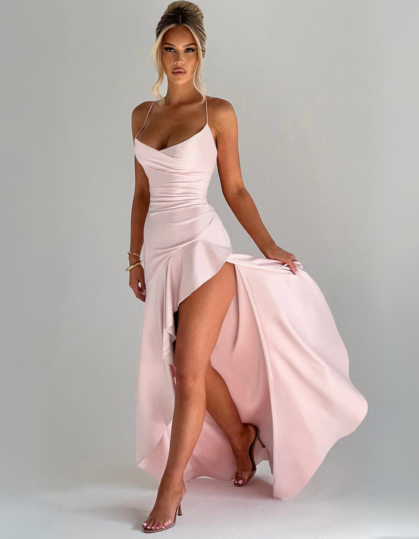 Rosavelle – Draped ruffle detail – Evening gown-10174848270663-Ivory Ombre