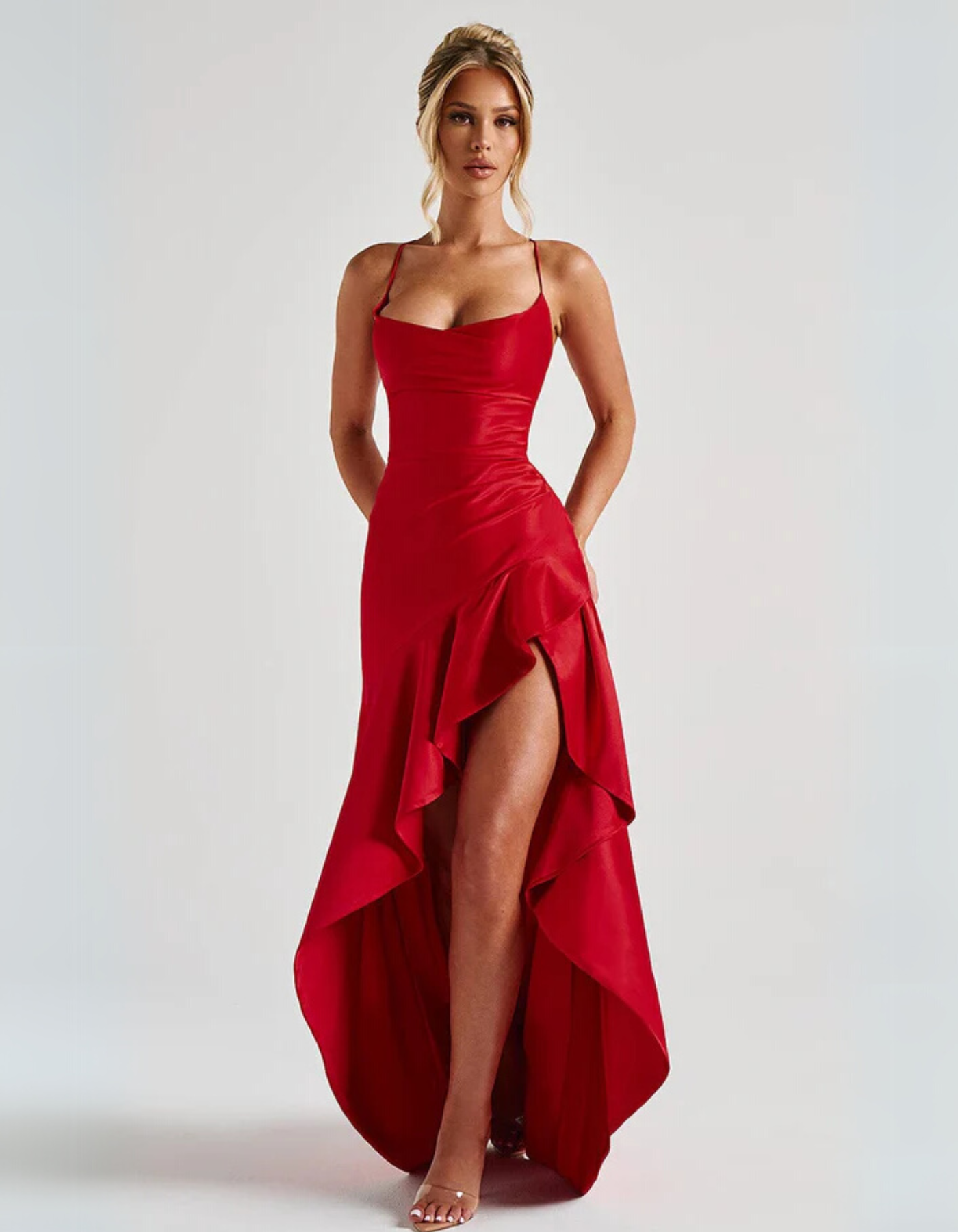 Rosavelle – Draped ruffle detail – Evening gown-10174848270663-Ivory Ombre
