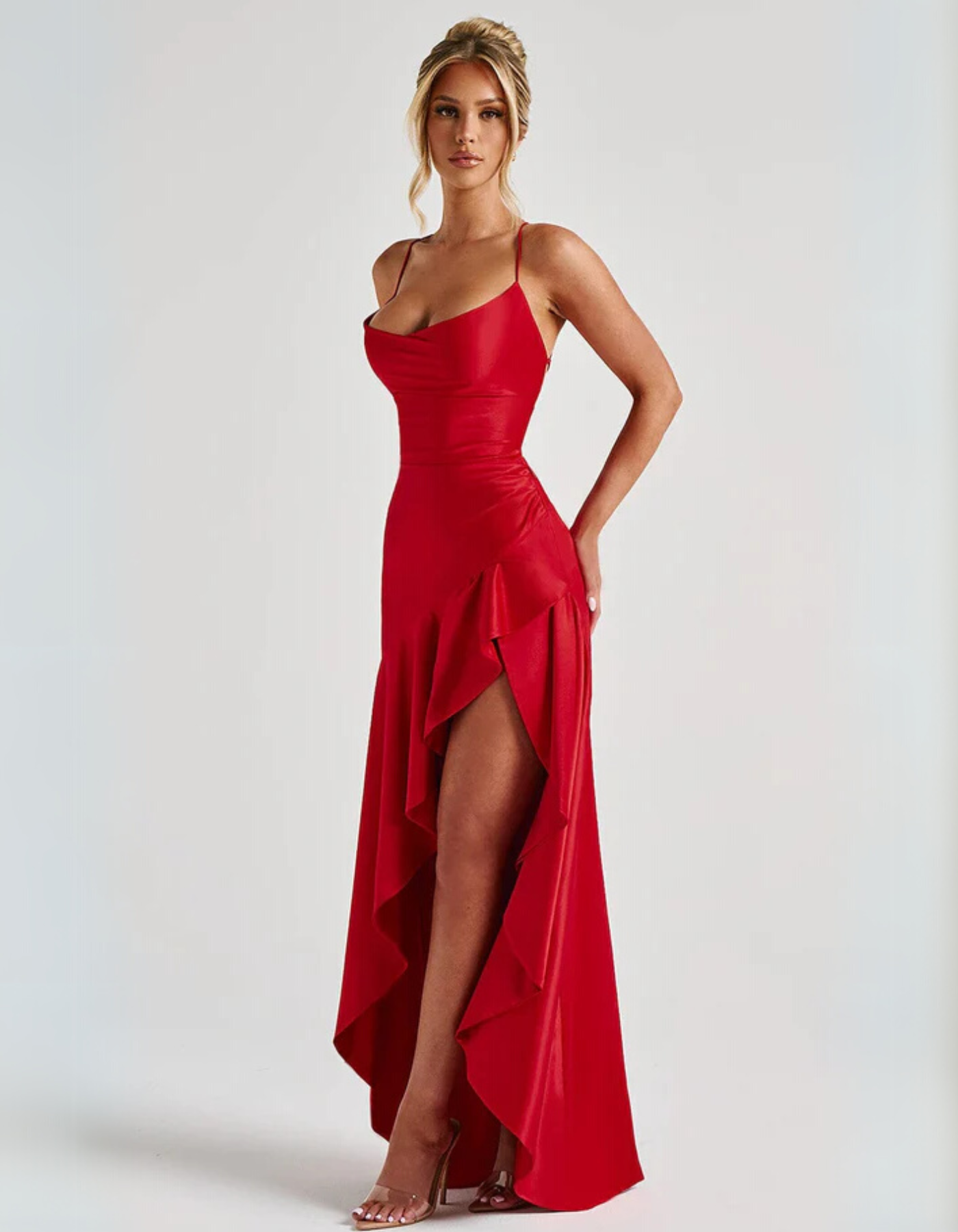Rosavelle – Draped ruffle detail – Evening gown-10174848270663-Ivory Ombre