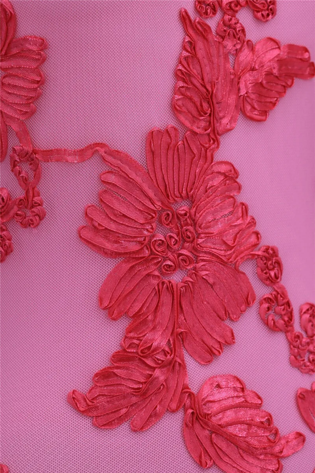 Rose – Fuchsia applique flair – Sleeveless column dress-10174852399431-Ivory Ombre